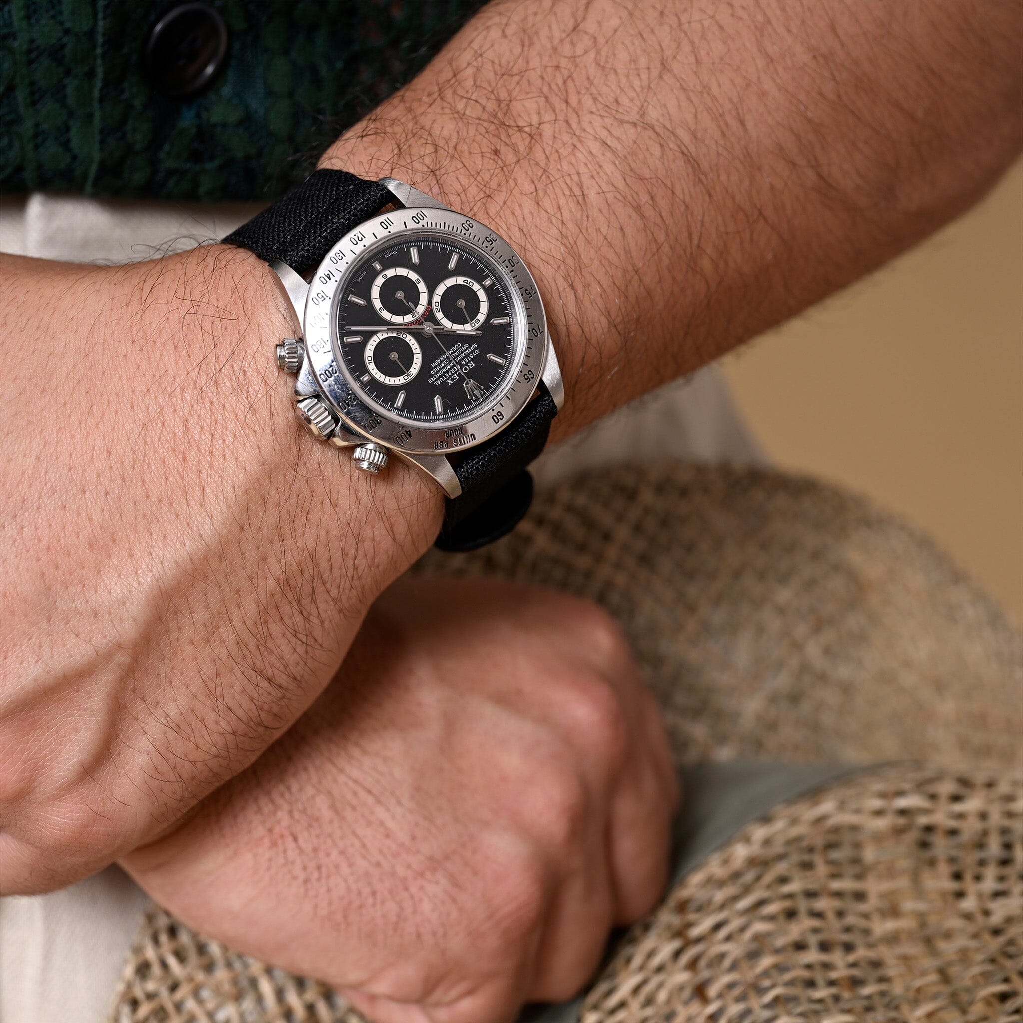 Safari Black Canvas Watch Strap for Rolex