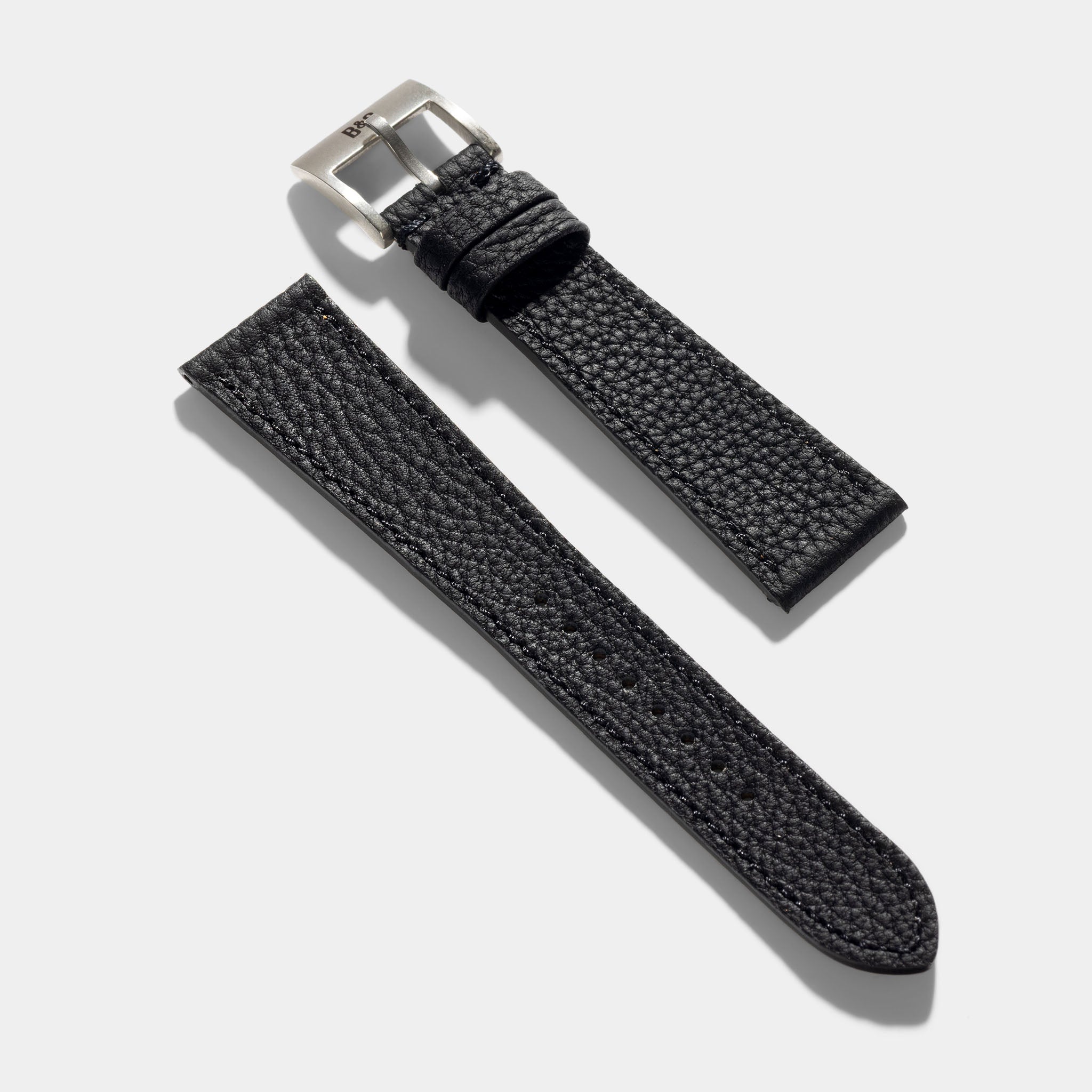 Strap For Patek Philippe 3940 Perpetual - Noir Grana Tonal Leather Strap