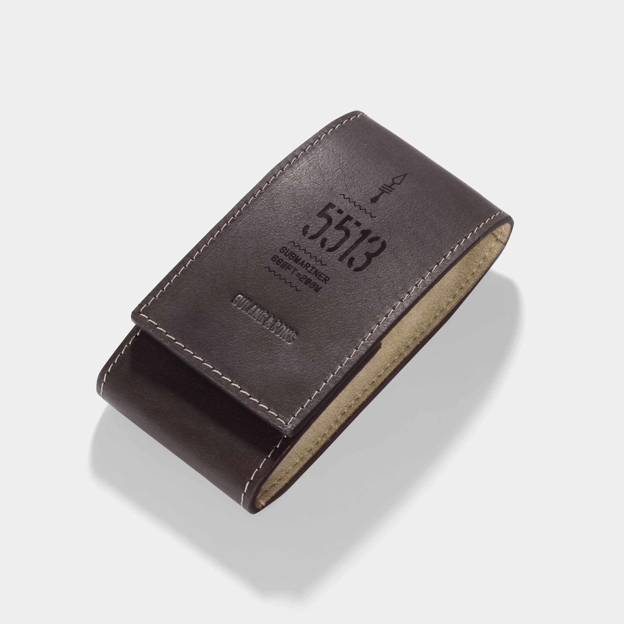 5513 Submariner - Barenia Dark Brown Leather Watch Pouch