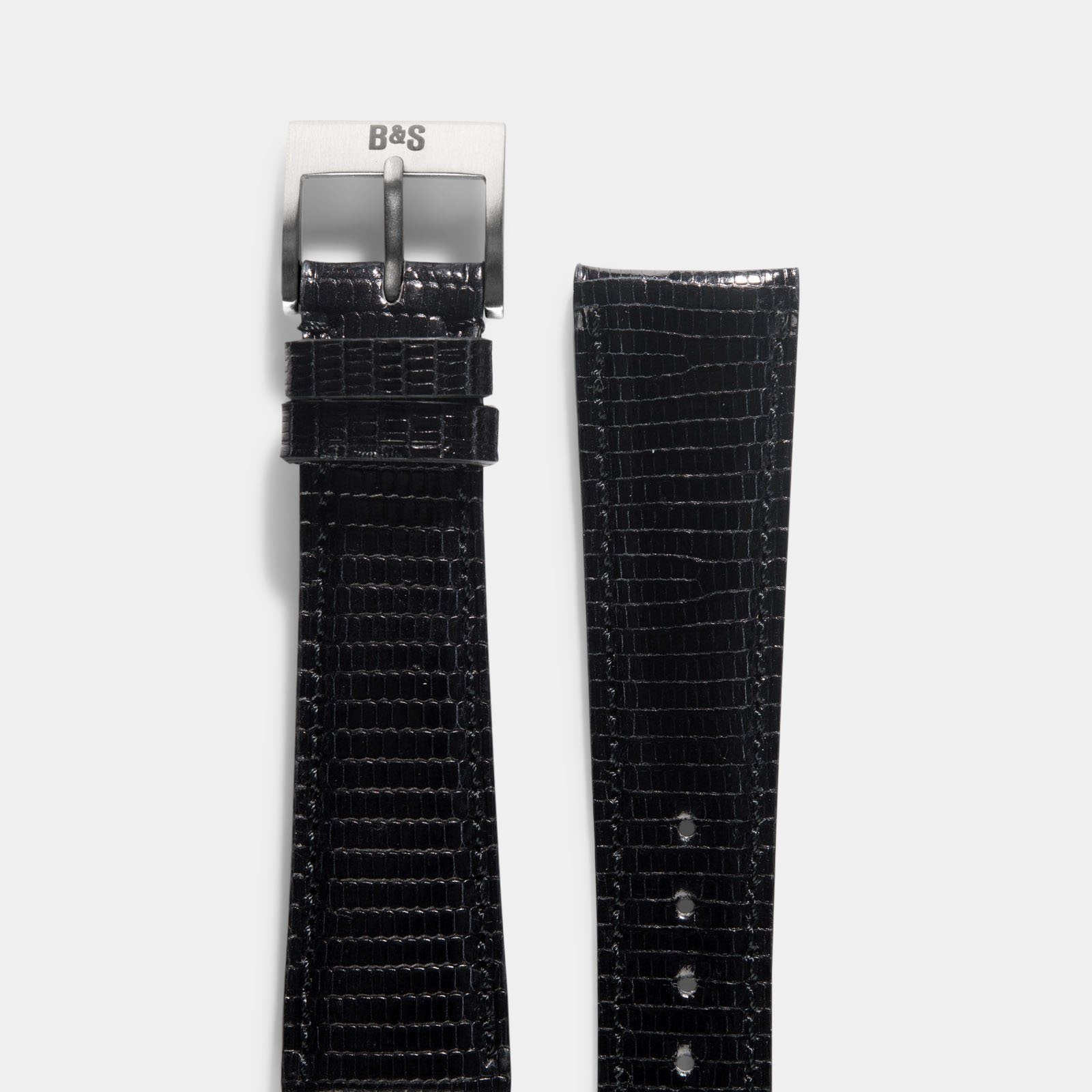 Strap for Rolex Submariner 5513 & 1680 - Brilliant Black Lizard Leather
