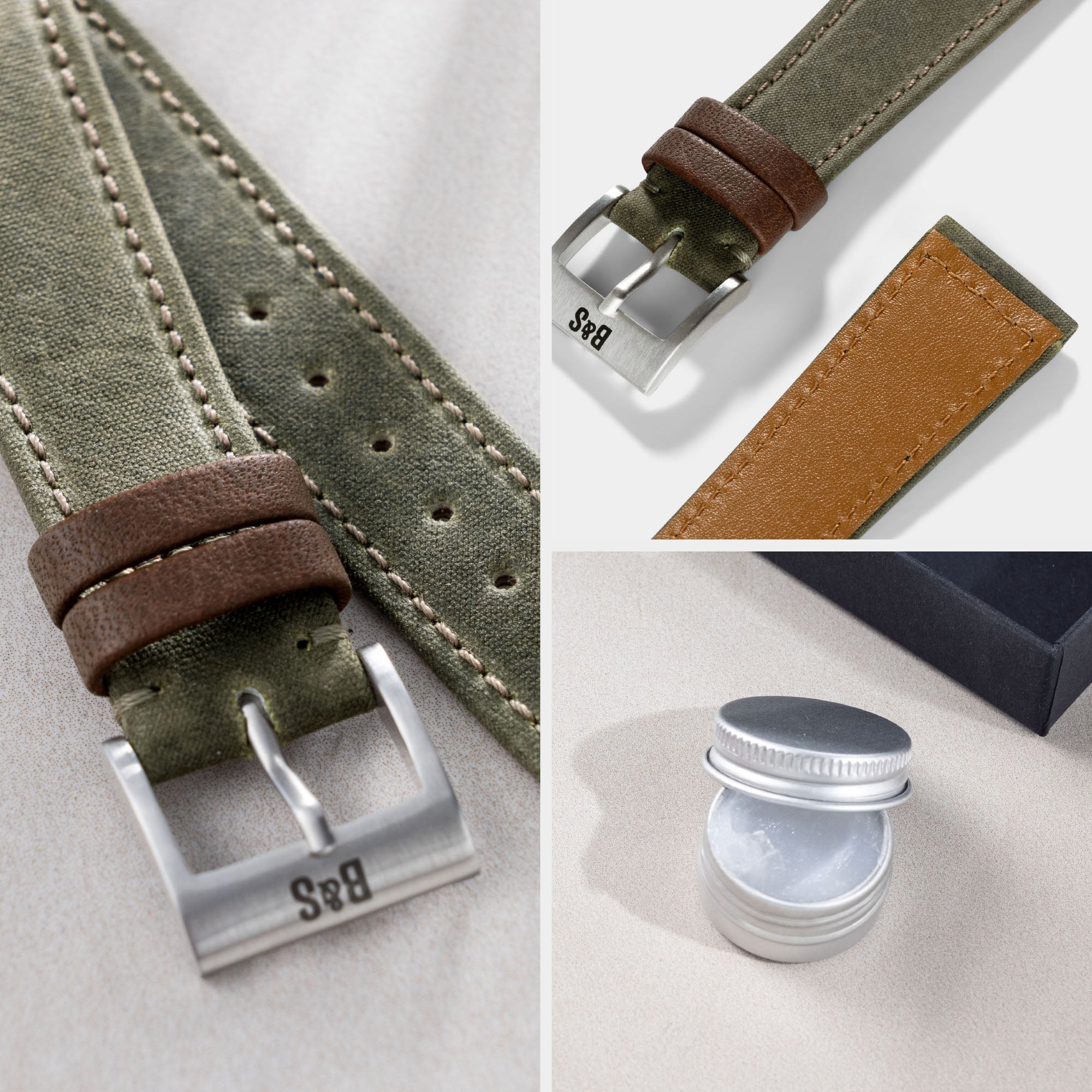 Strap for IWC Flieger Chronograph - Vintage Barbour Fabric - (20mm)
