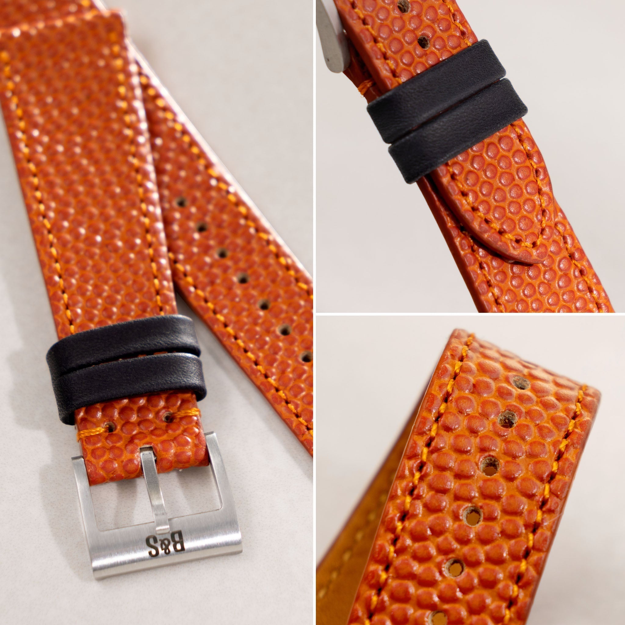Strap for IWC Flieger Chronograph -Basketball Horween Leather (20mm)