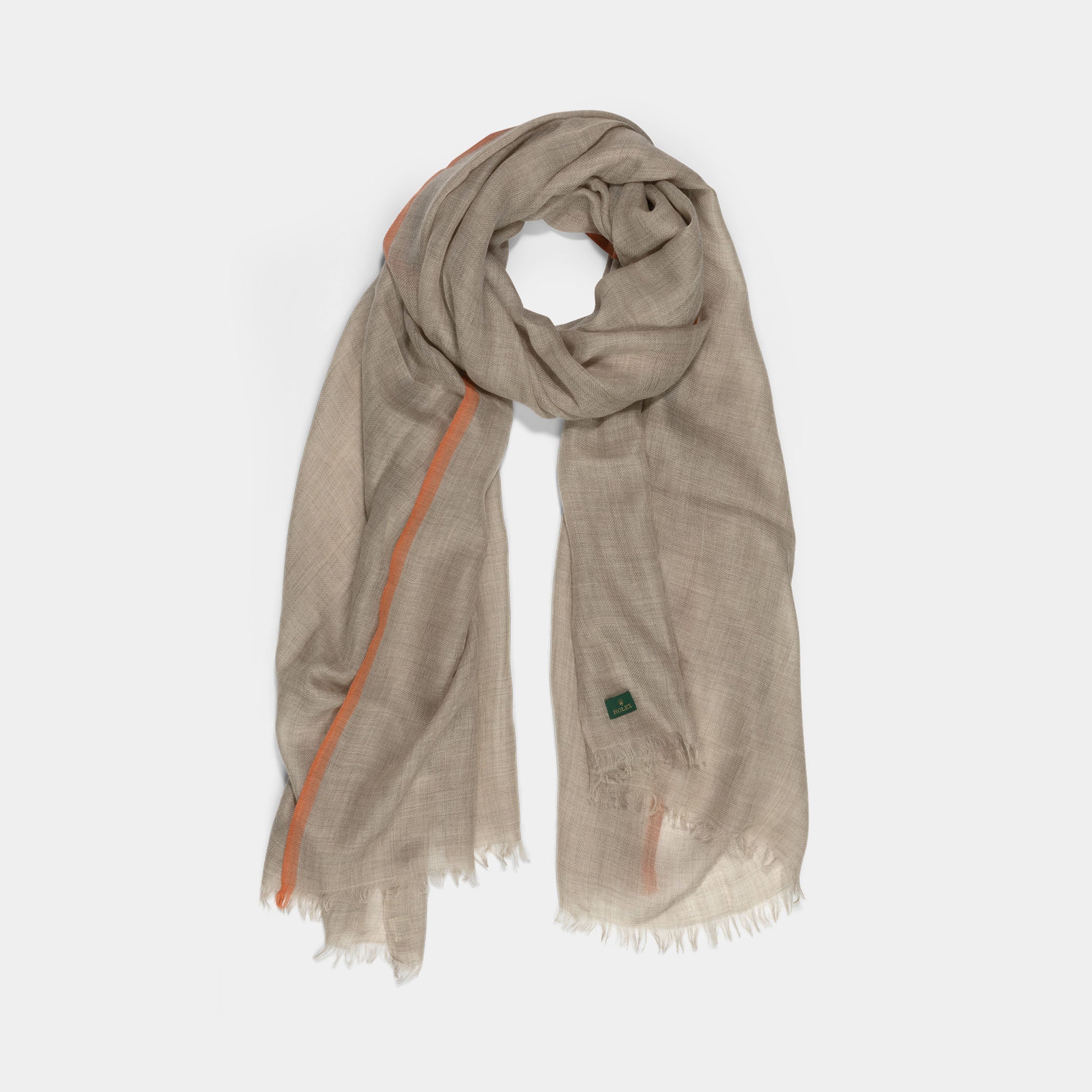 Rolex Taupe coloured Cashmere Scarf