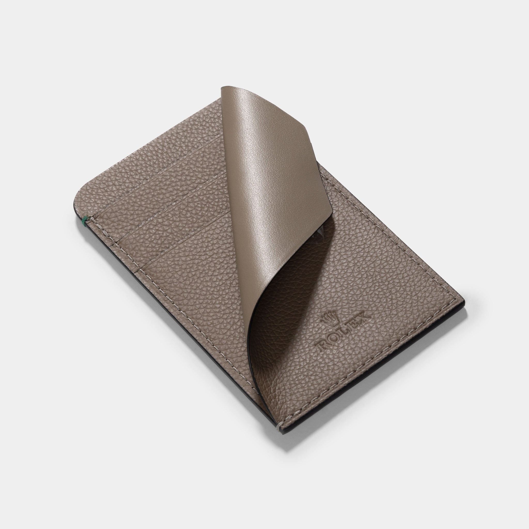 Rolex Leather card holder taupe colour