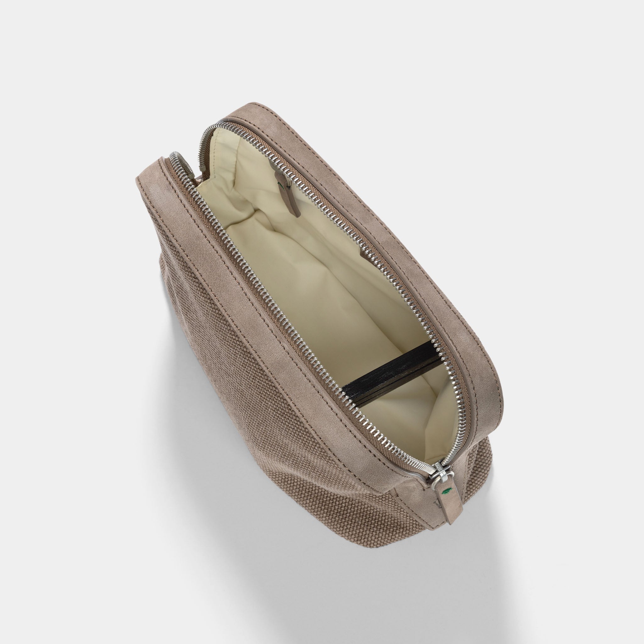 Rolex Toiletry Bag in Taupe Colour Canvas and Suede