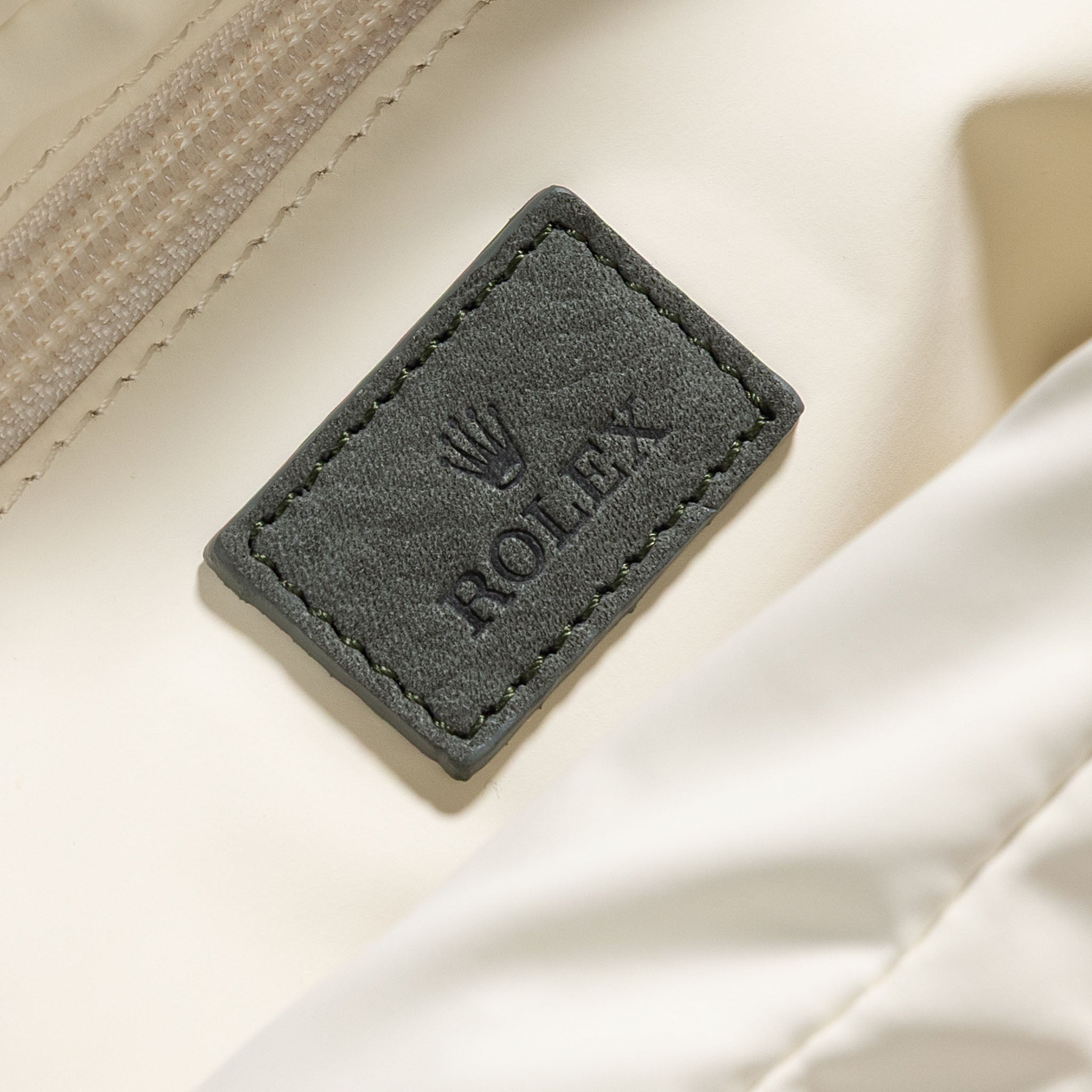 Rolex Toiletry Bag in Green Colour Canvas and Suede