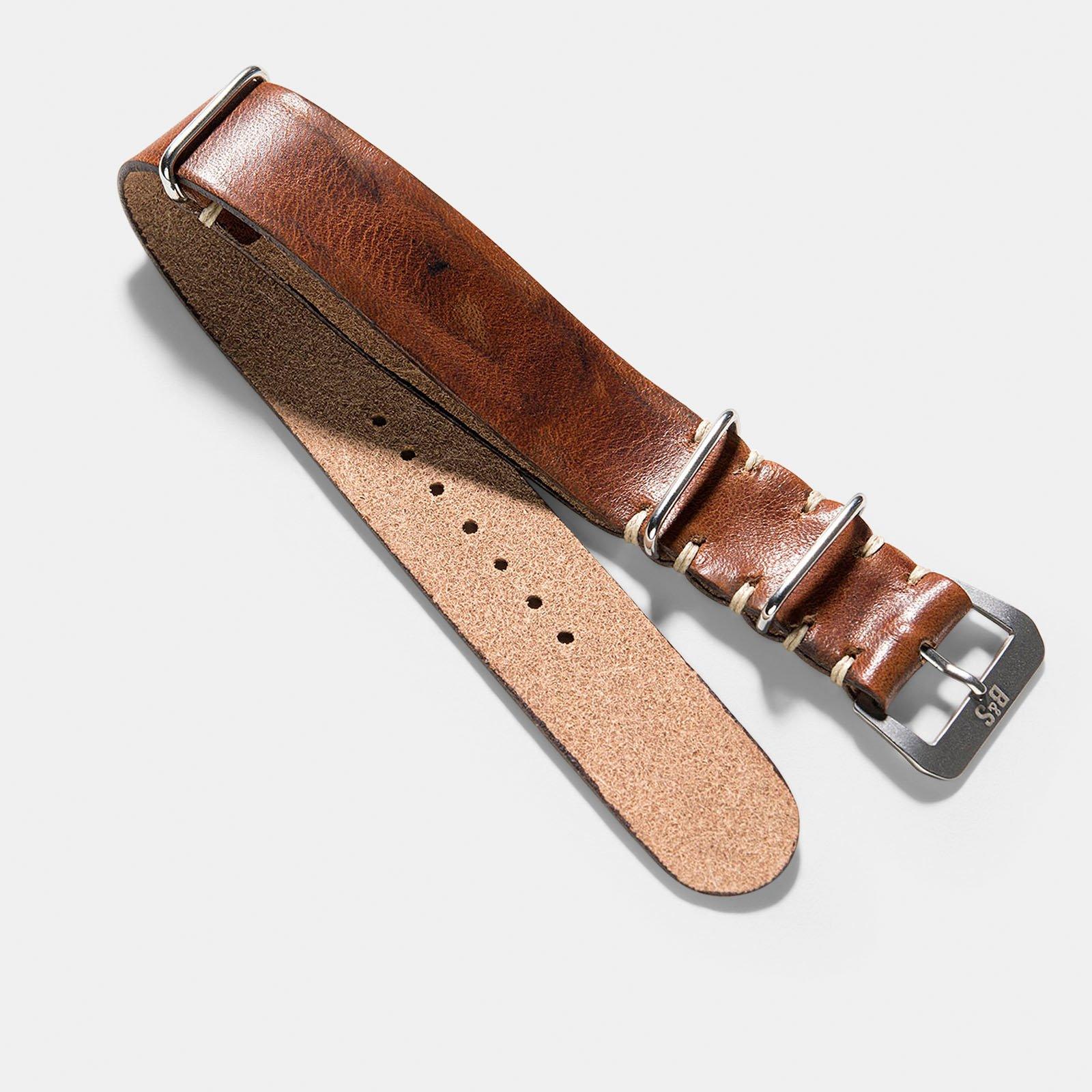 Strap for Rolex Submariner 5513 & 1680 - Siena Brown Single Pass Leather