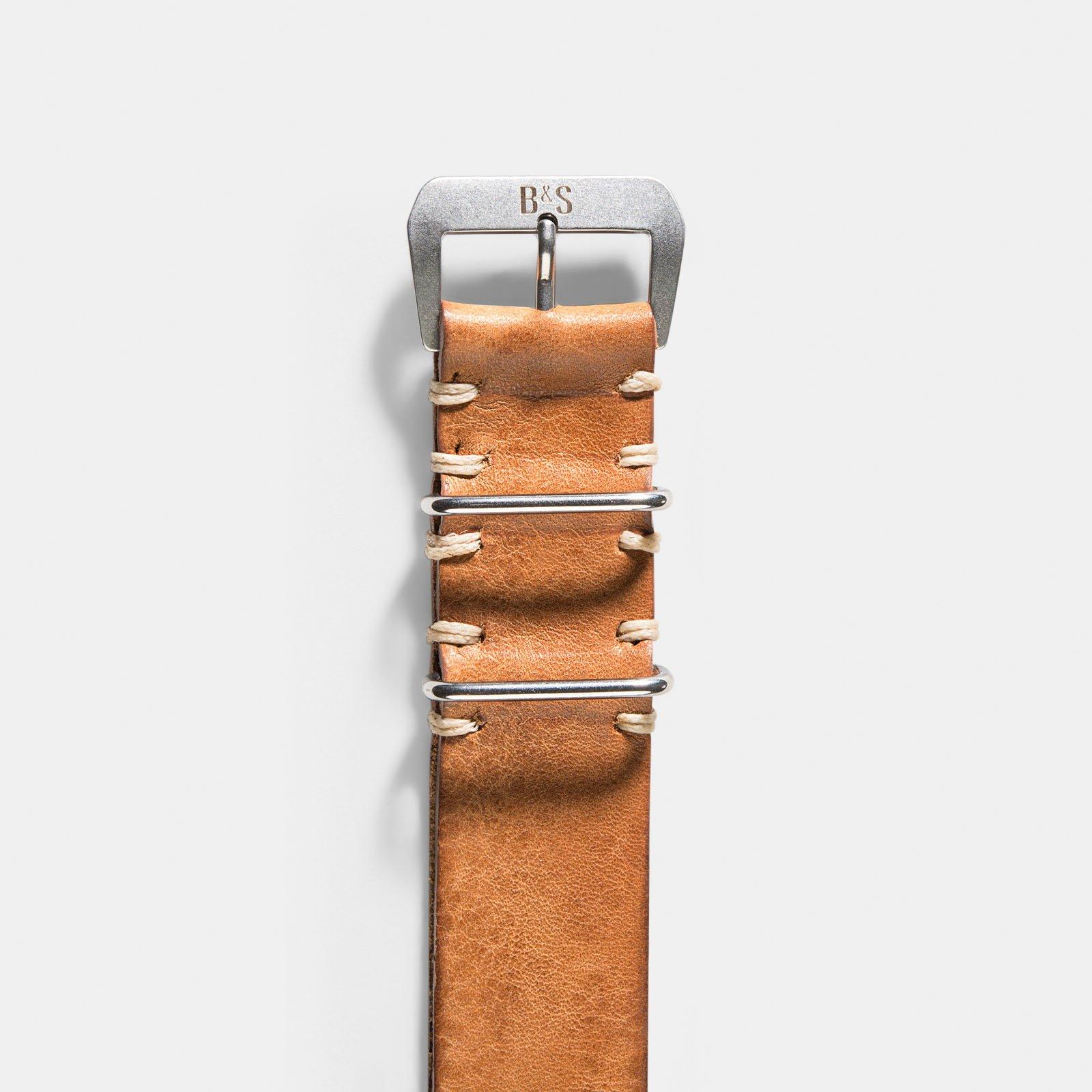 Strap for Rolex Submariner 5513 & 1680 - Caramel Brown Single Pass Leather
