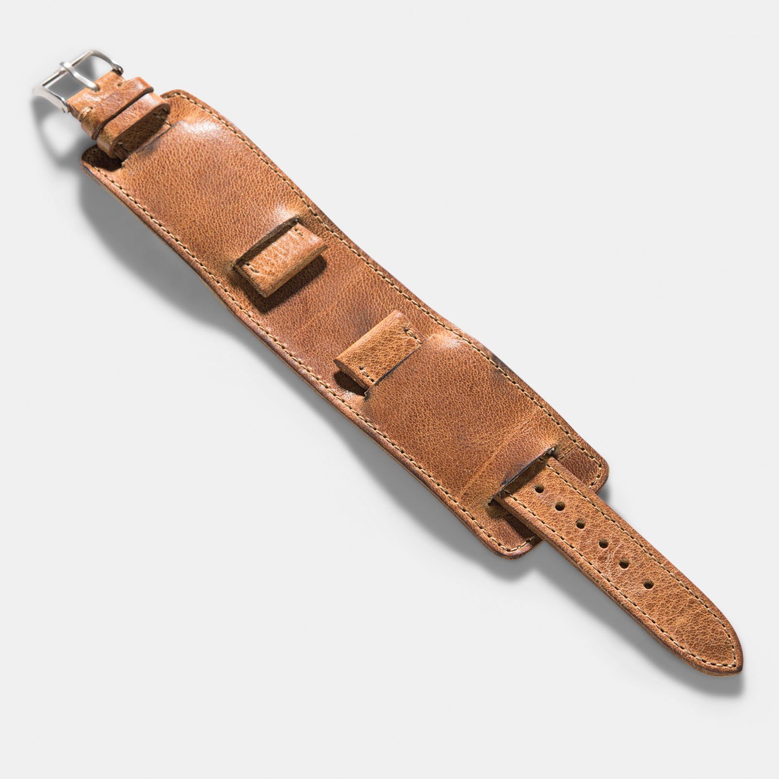 Strap for IWC Flieger Chronograph - Faccio Brown Leather Bund strap (20mm)