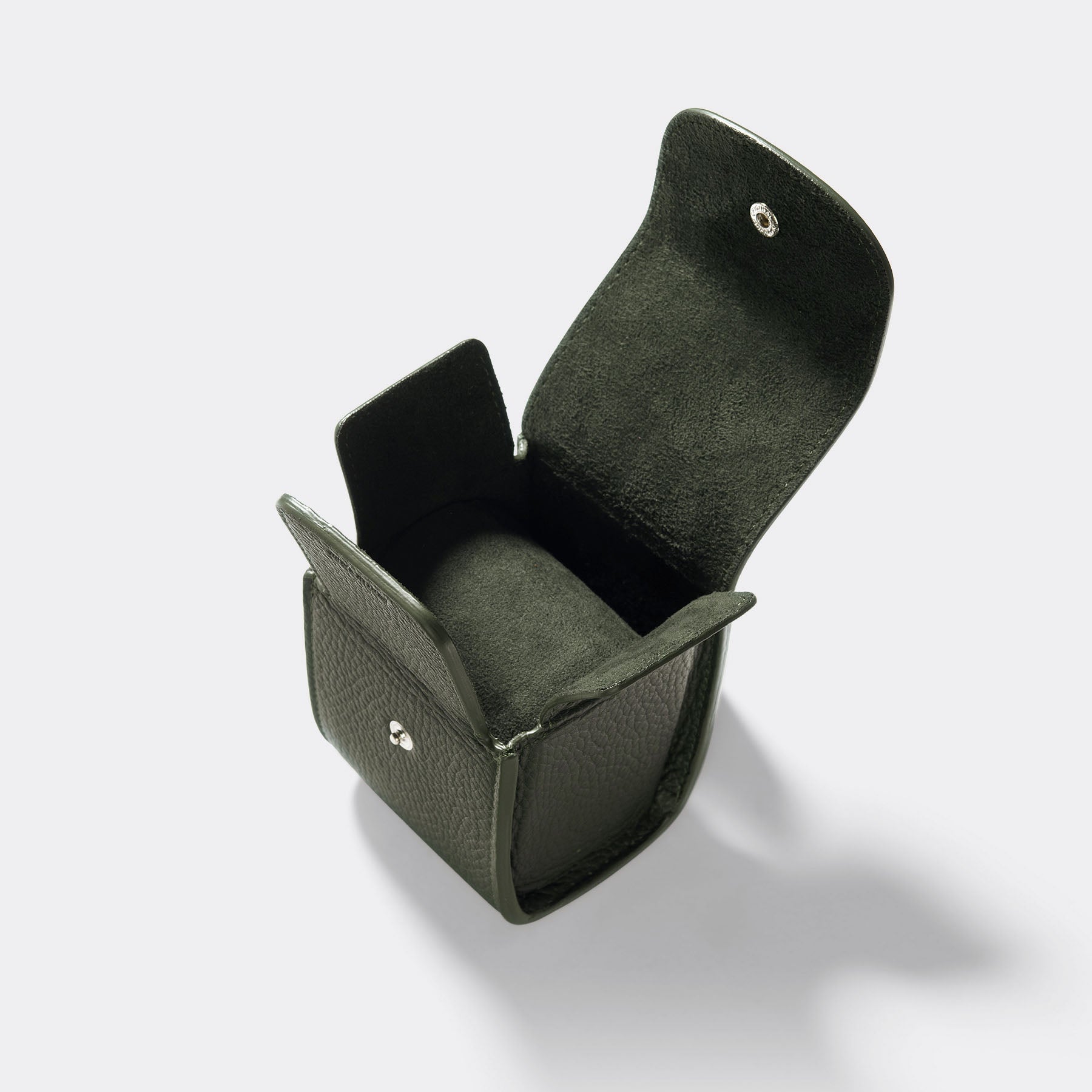 Olive Green Single Leather Watch Cube