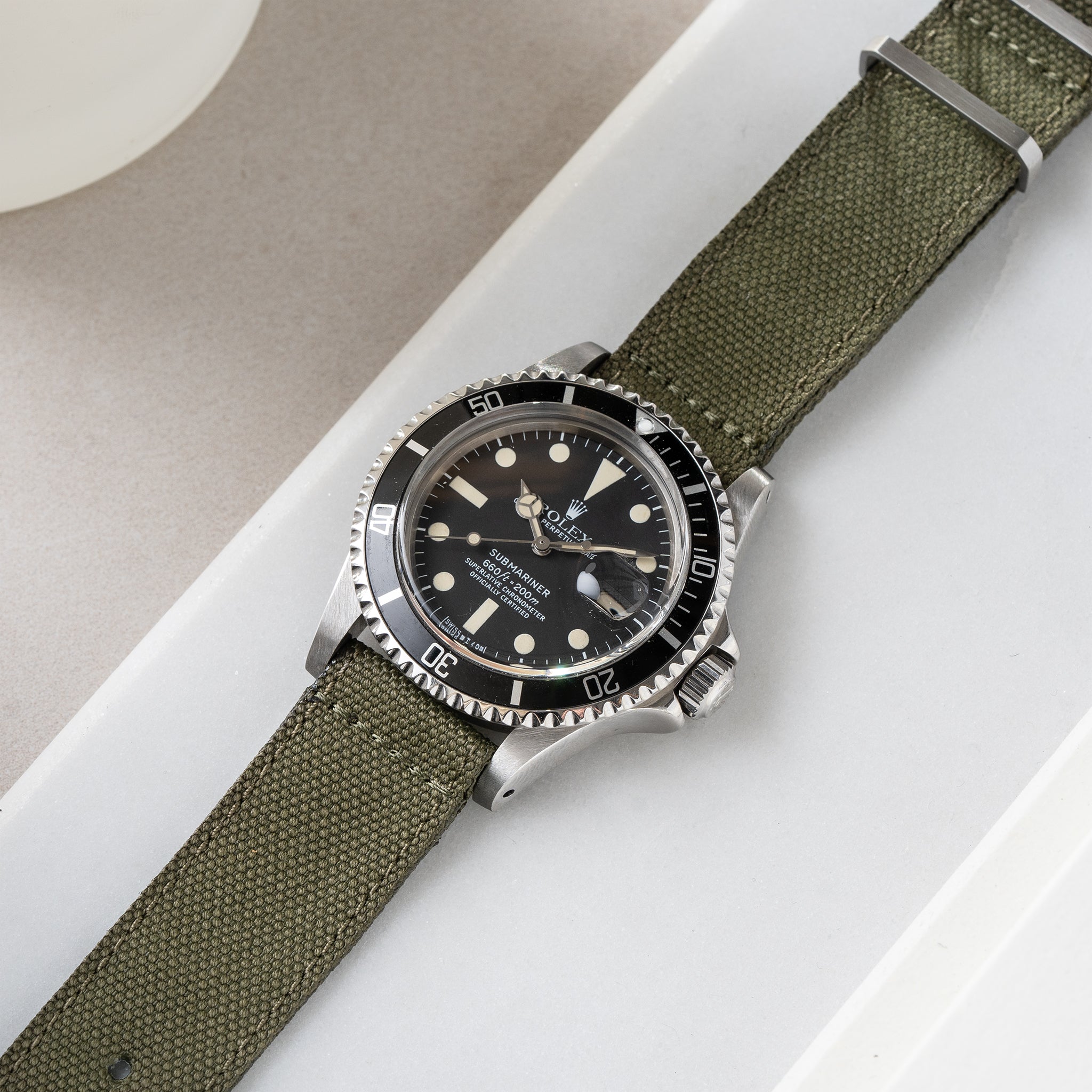 Strap for Rolex Submariner 5513 & 1680 - Olive Canvas