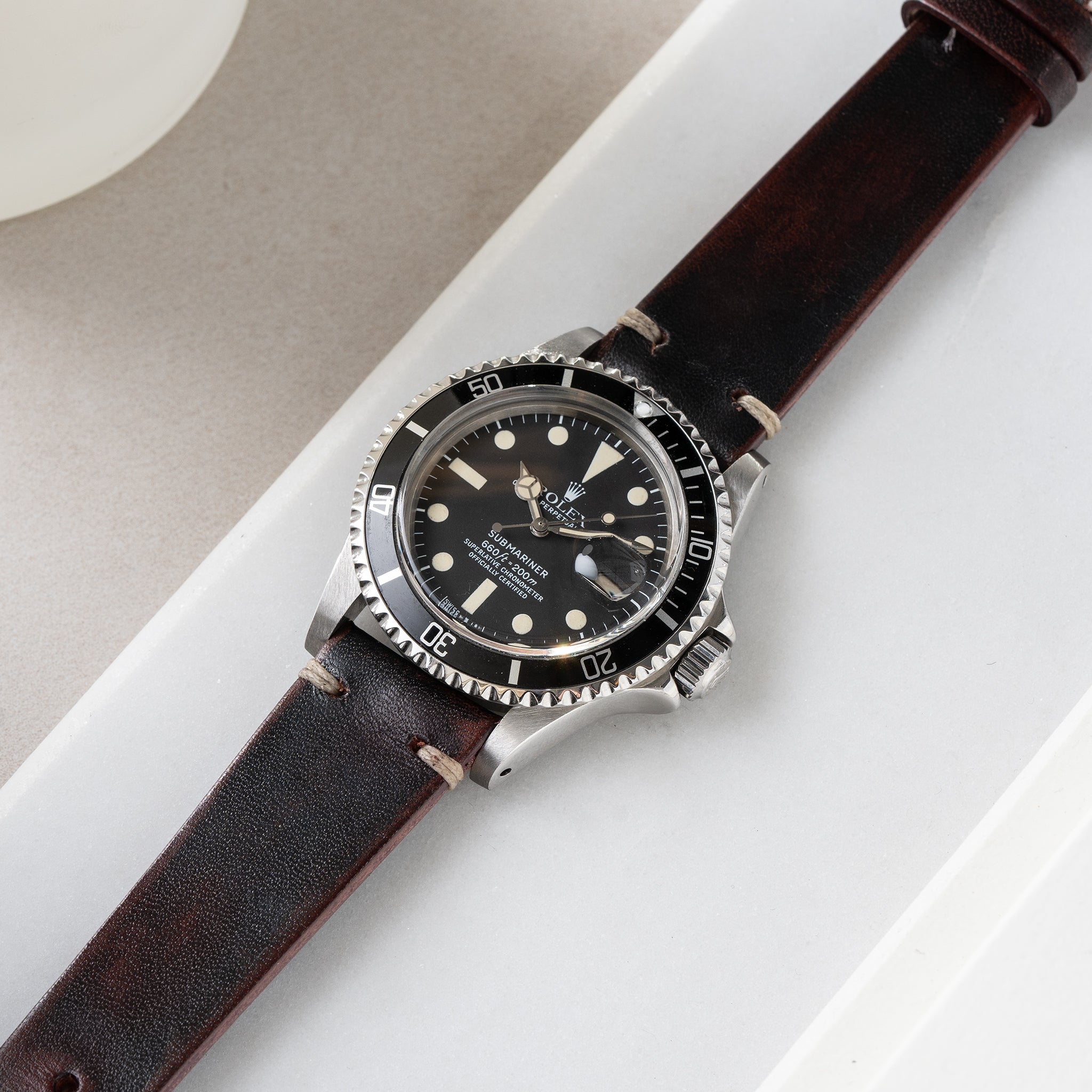 Strap for Rolex Submariner 5513 & 1680 - Diablo Black Leather