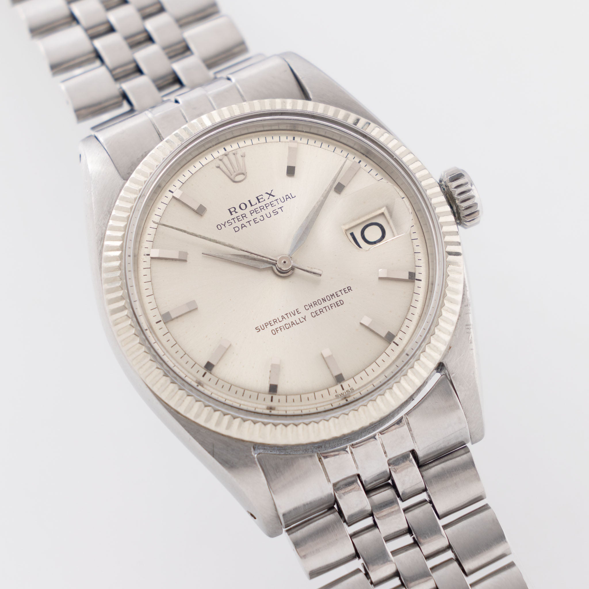 Rolex Datejust 1601 "Swiss Only" Silver Dial No Lume Dauphine Hands