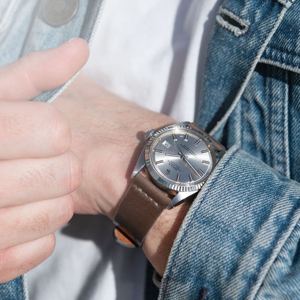 Cavallo Faded Brown Cordovan Leather Watch Band for Rolex