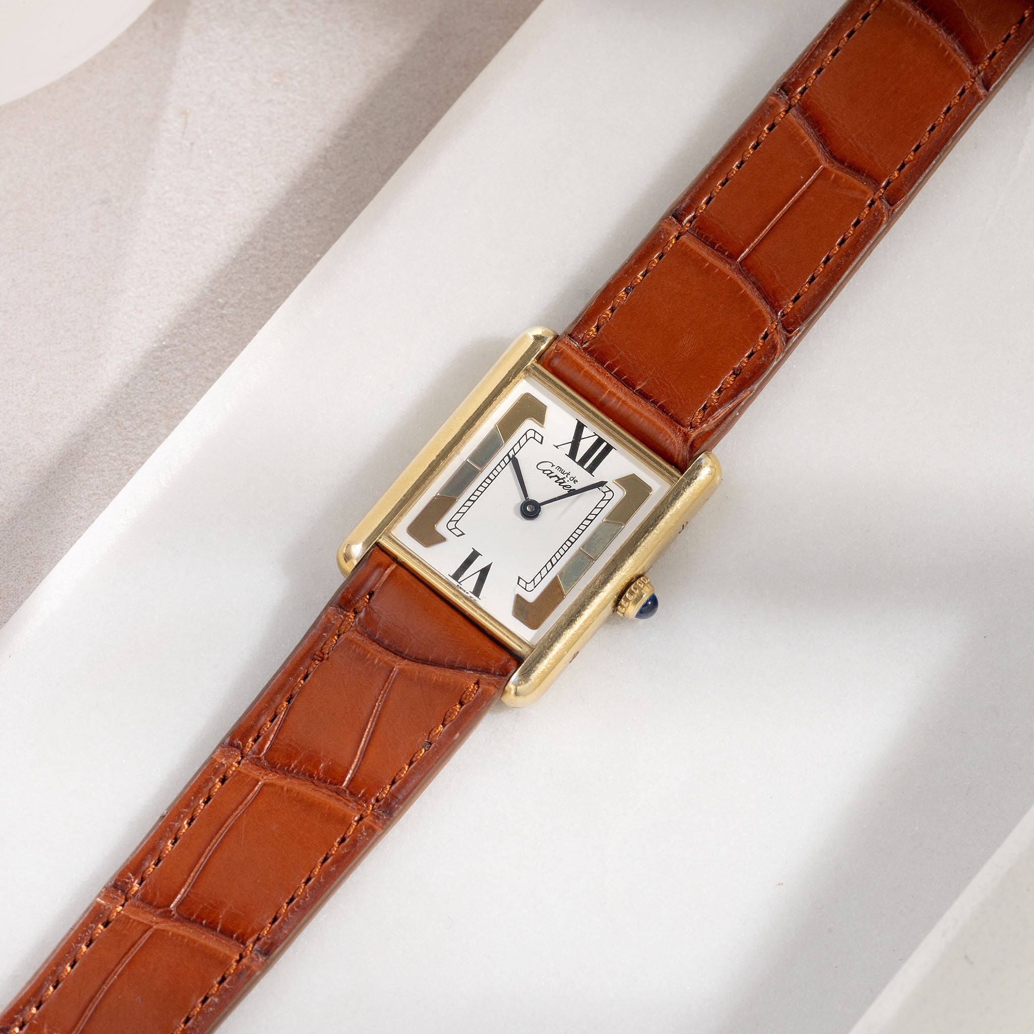 Strap for Cartier 17.5mm - The Cognac Alligator Full Cut