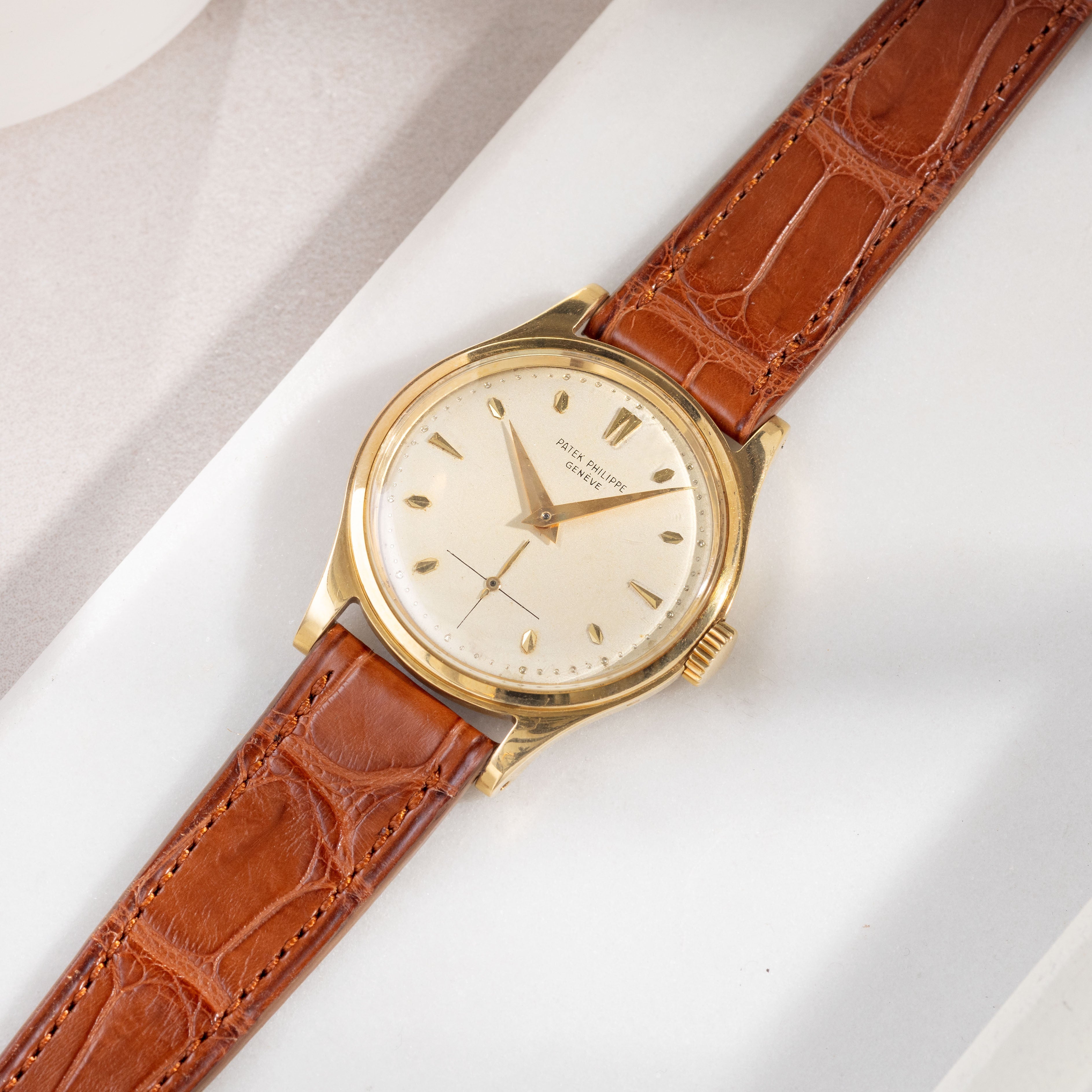 Premium Alligator Cognac Leather Watch Strap