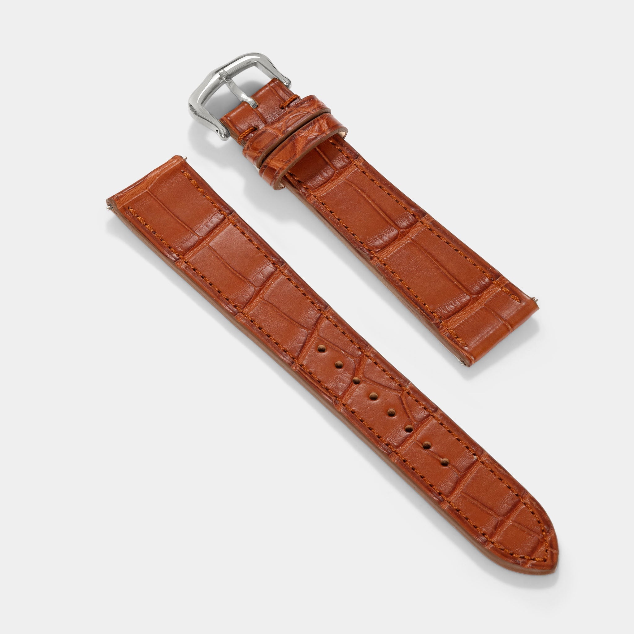 Strap for Cartier Tank Must (2021-2024) - The Cognac Alligator Full Cut