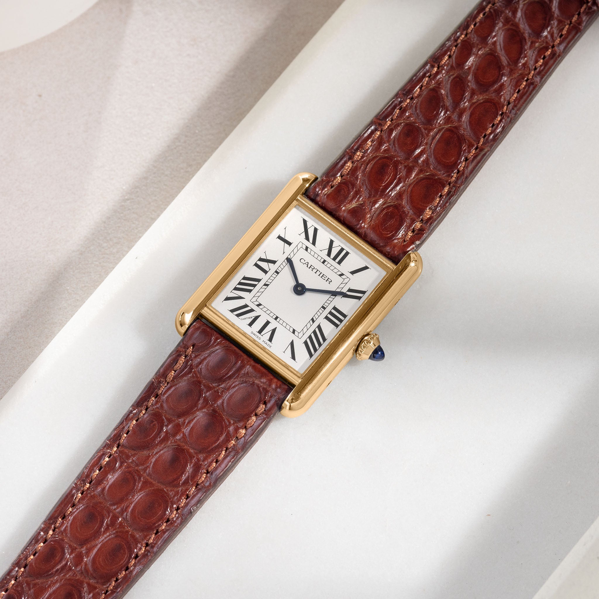 Dark Brown Alligator Leather Watch Strap