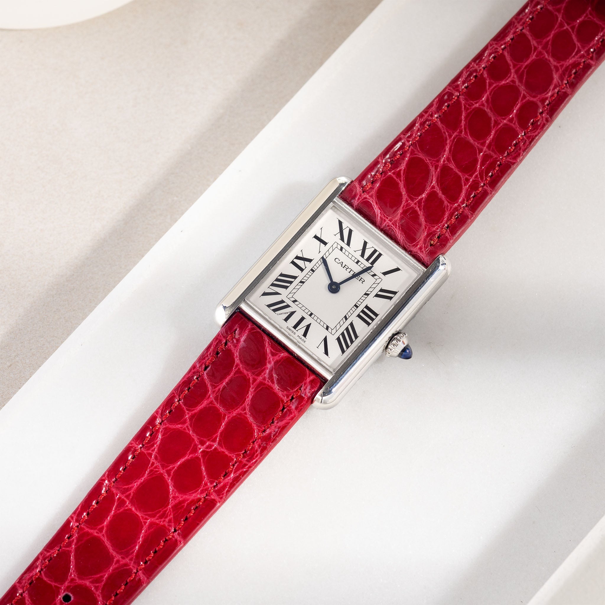 Strap for Cartier Tank Must (2021-today) - Red Alligator