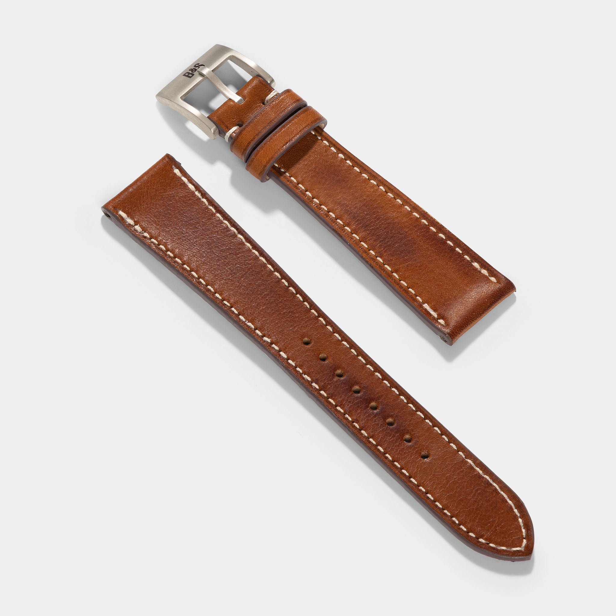 The Aged Chevalin Cognac Brown Leather Watch Strap