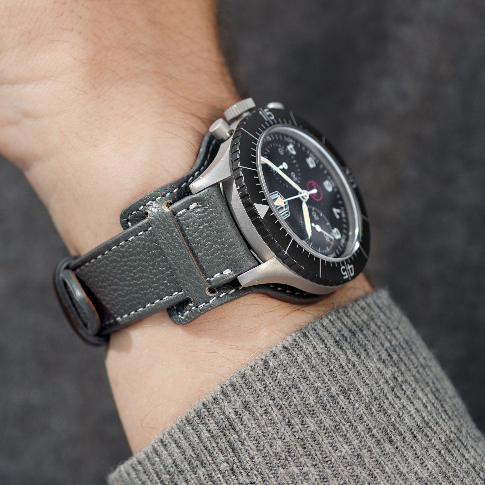 The Falco Bund Strap - Thin Grey Goat Skin