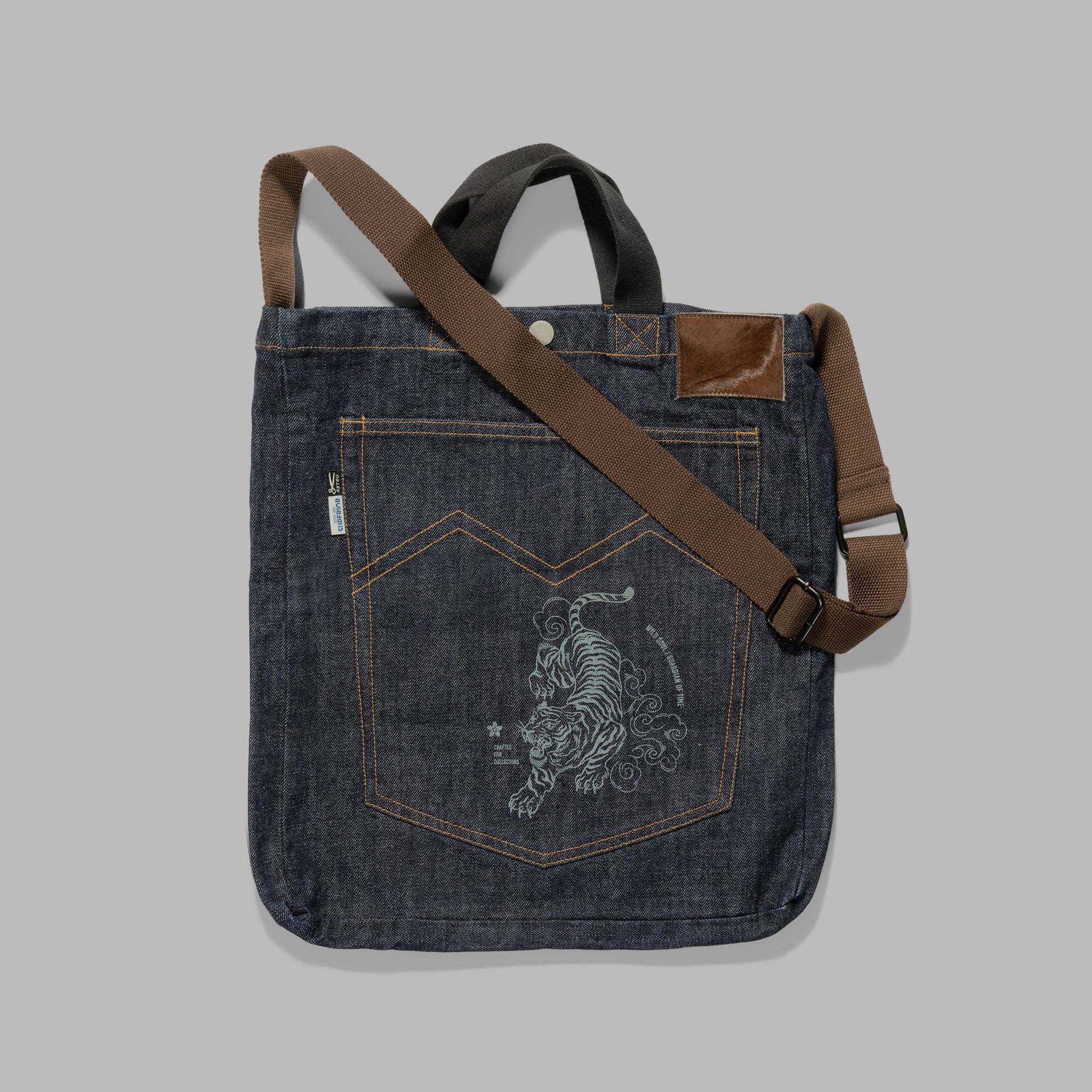 Sample Sale - The Tiger Denim Tote – Raw Soul Edition