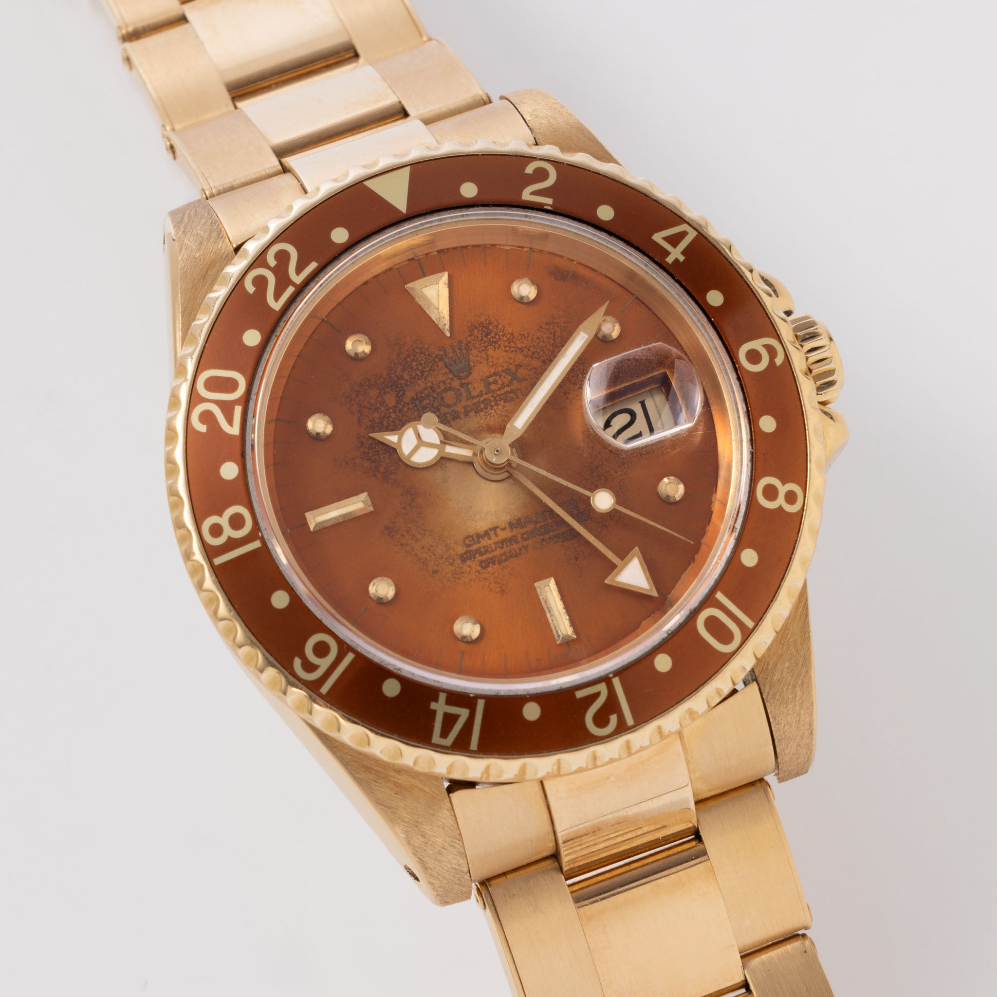 Rolex GMT-Master in 18k Yellow Gold Ref 16758 with Original Guarantee Paper "Two Dials"