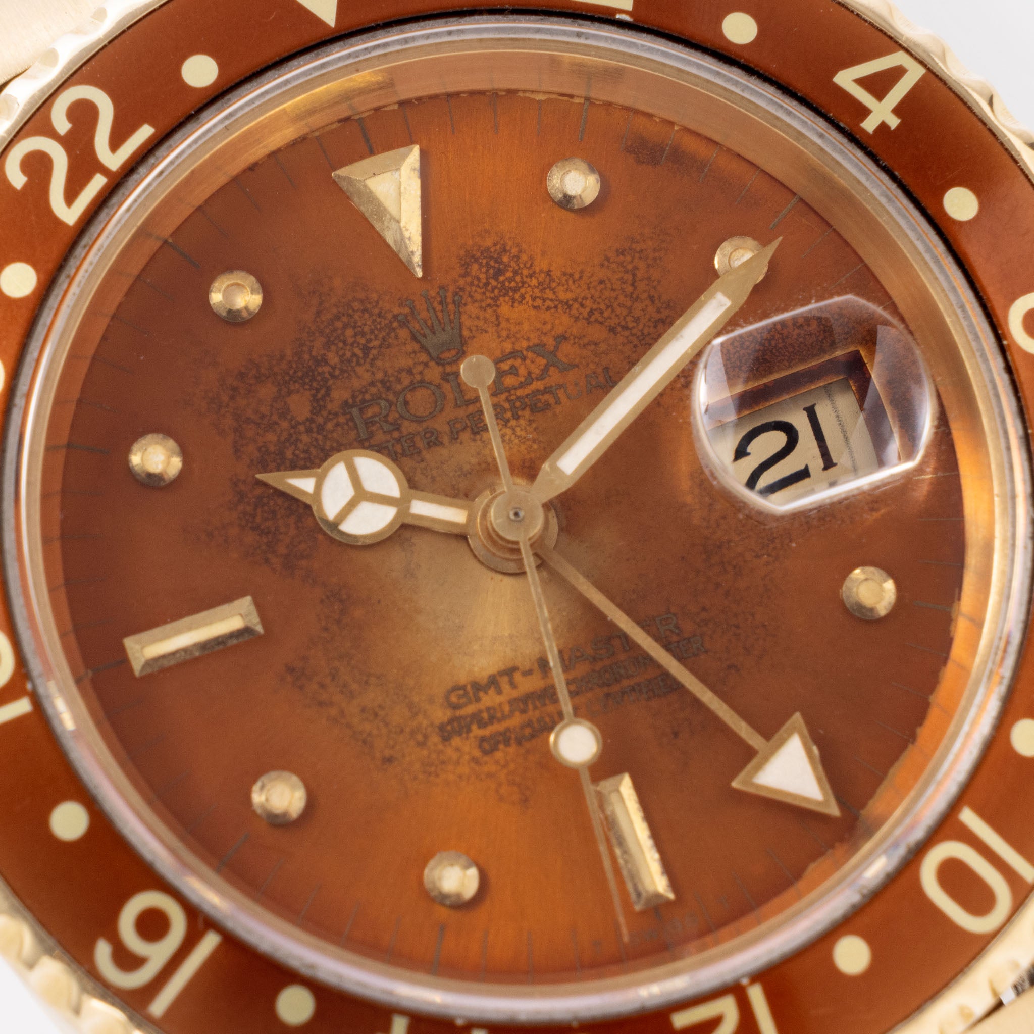 Rolex GMT-Master in 18k Yellow Gold Ref 16758 with Original Guarantee Paper "Two Dials"