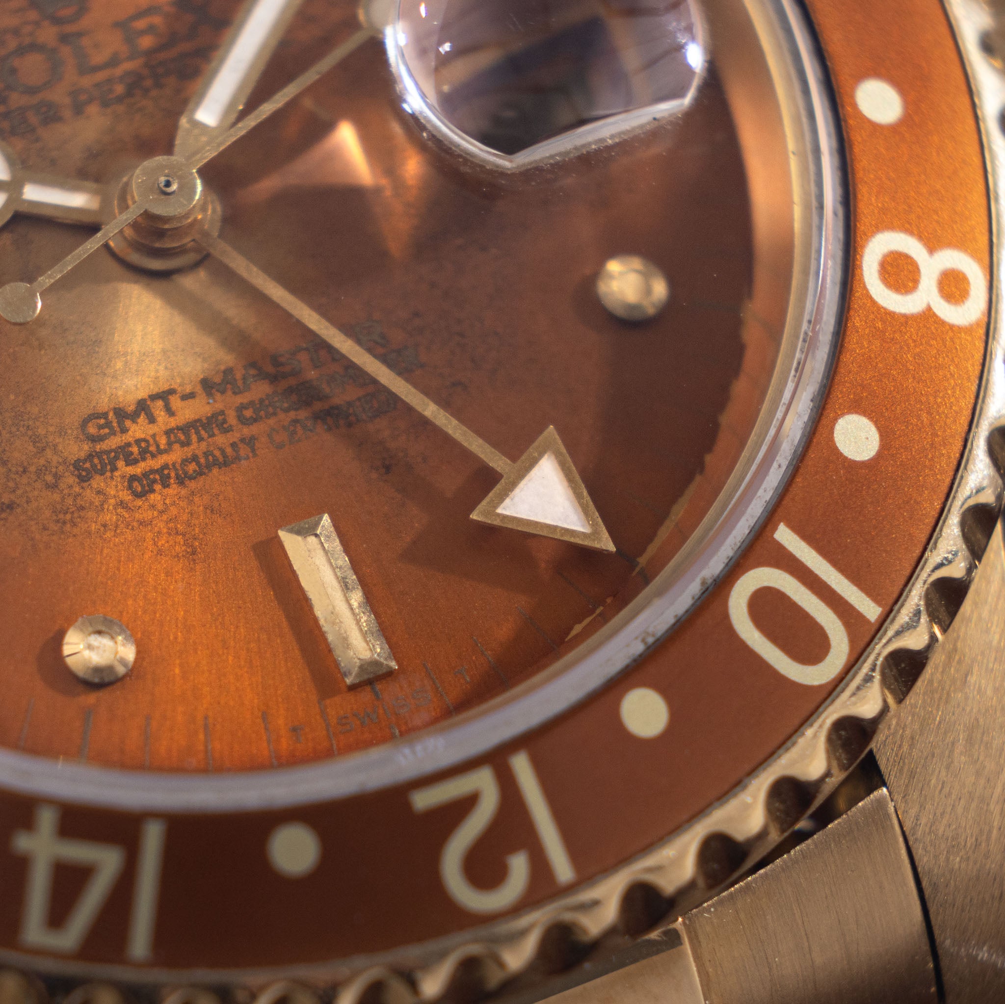 Rolex GMT-Master in 18k Yellow Gold Ref 16758 with Original Guarantee Paper "Two Dials"