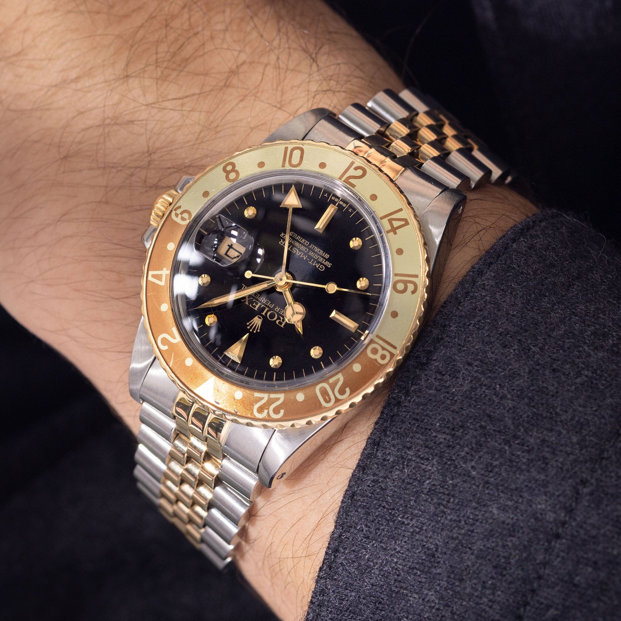 Rolex GMT-Master Black Nipple Dial Box and Papers Ref 16753