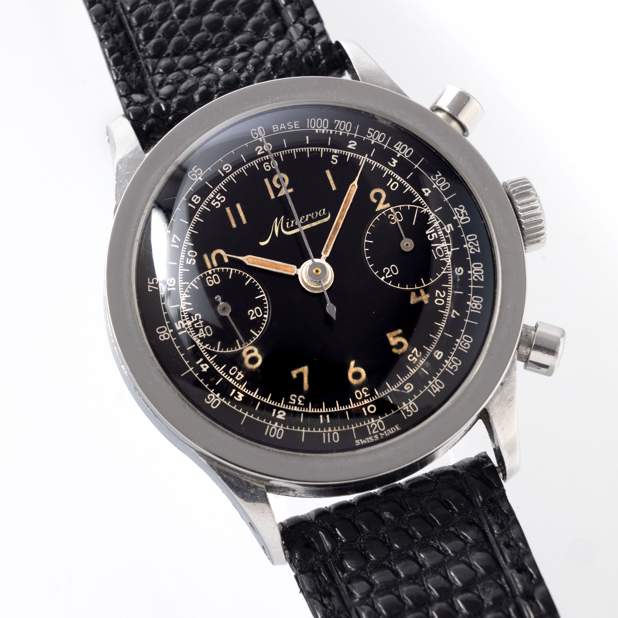 Minerva Oversized Chronograph Black Dial Valjoux 22Minerva Oversized Chronograph Black Dial Valjoux 22
