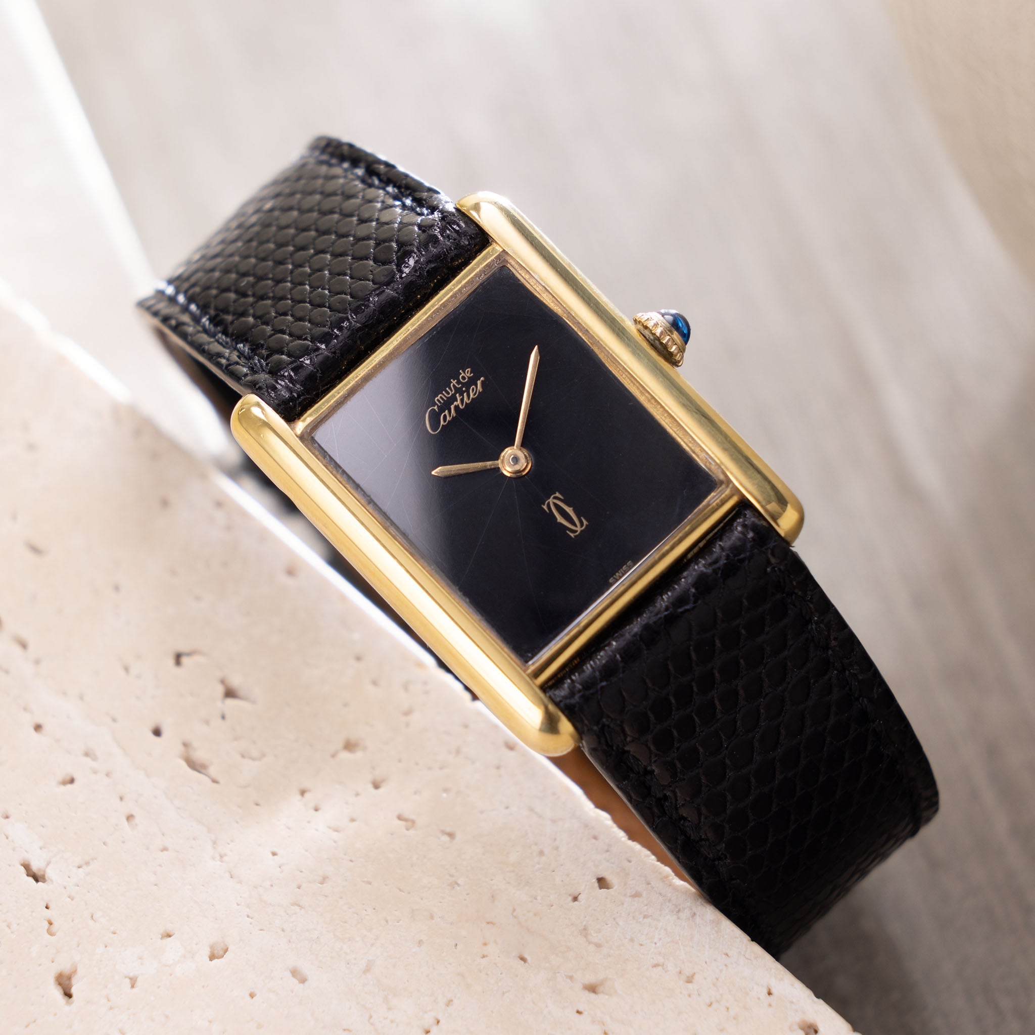 Cartier Tank must de Cartier Handwound big size box and paper set