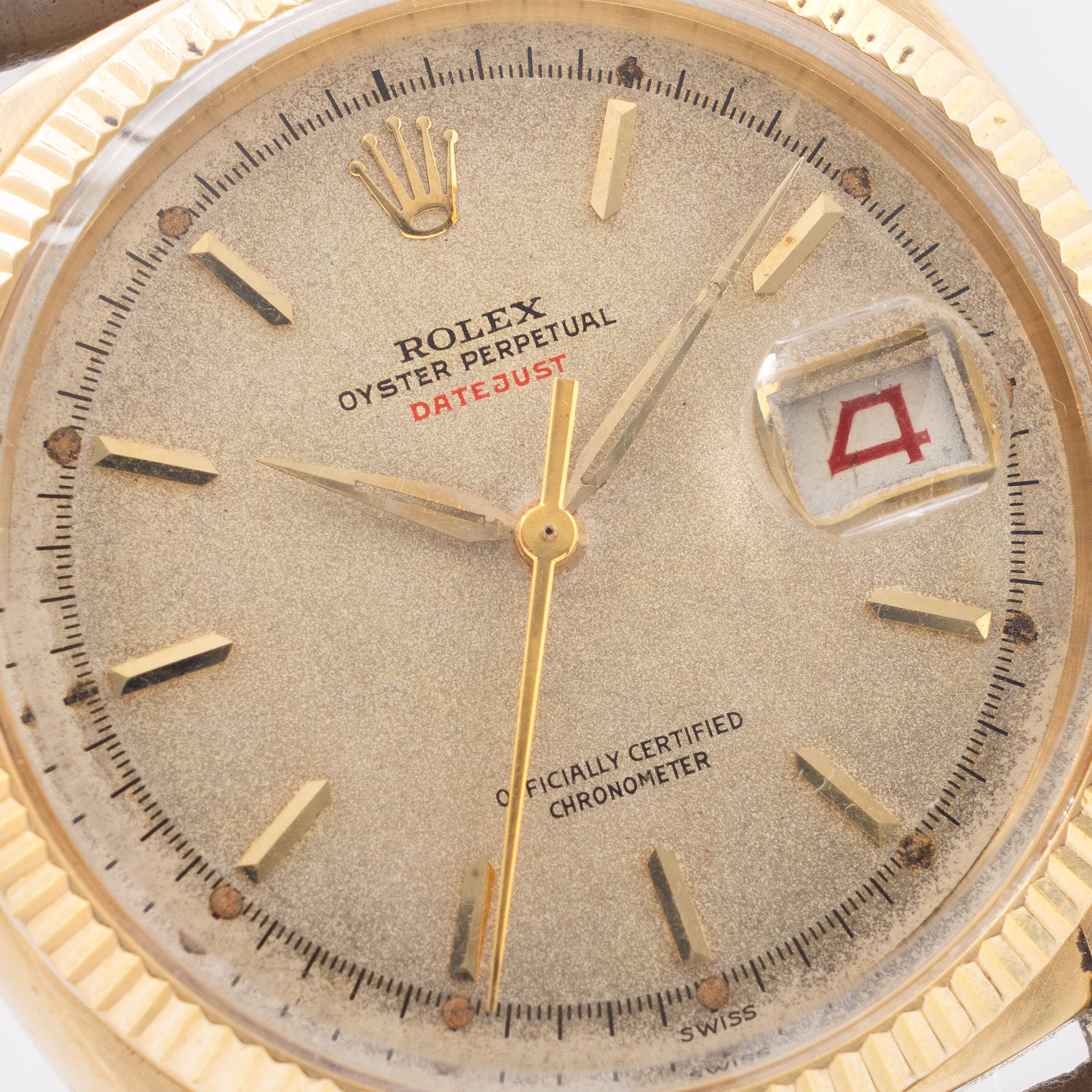 Rolex Datejust Ref. 6305 Ovettone with "Swiss Only" Red Writing Dial and Roulette Date