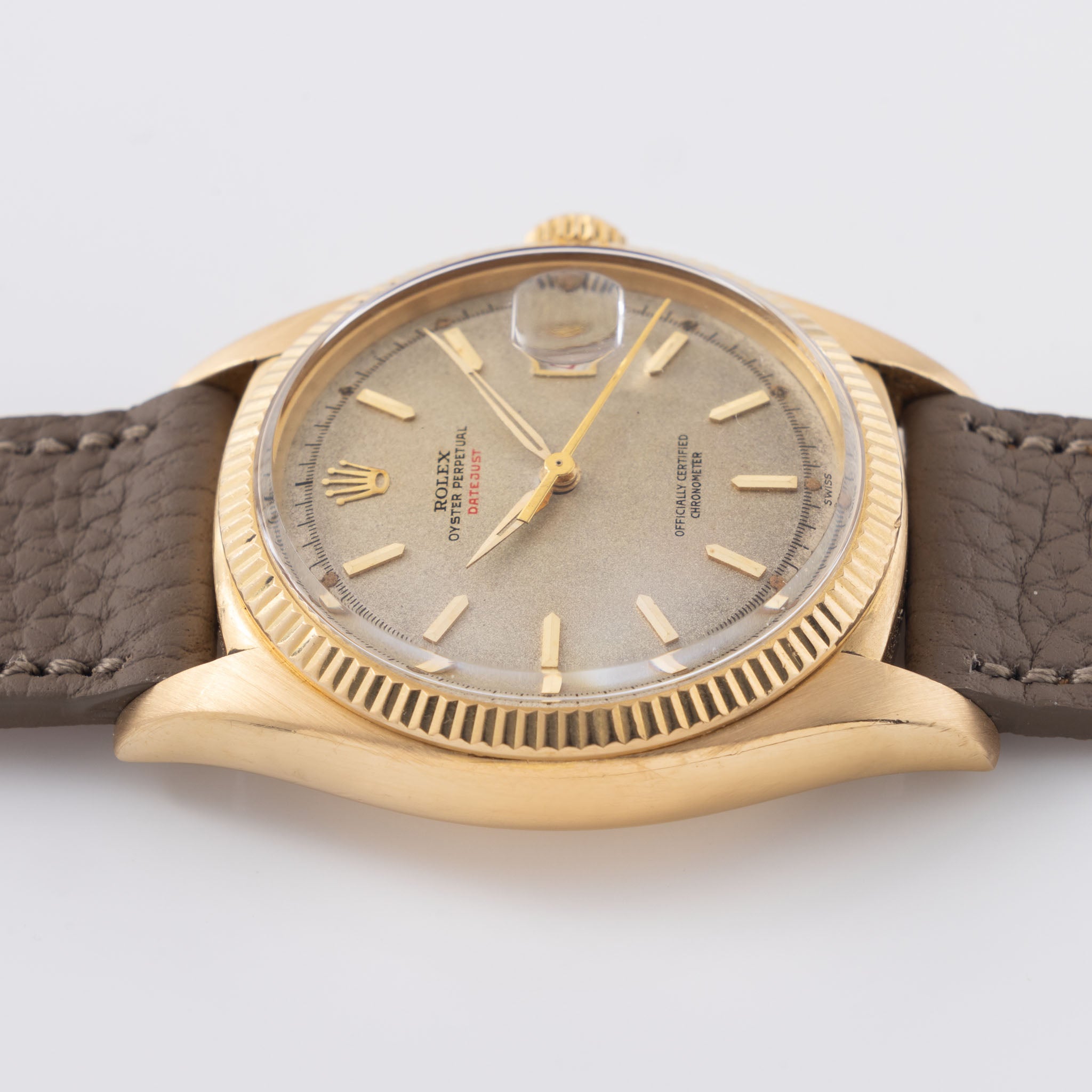 Rolex Datejust Ref. 6305 Ovettone with "Swiss Only" Red Writing Dial and Roulette Date