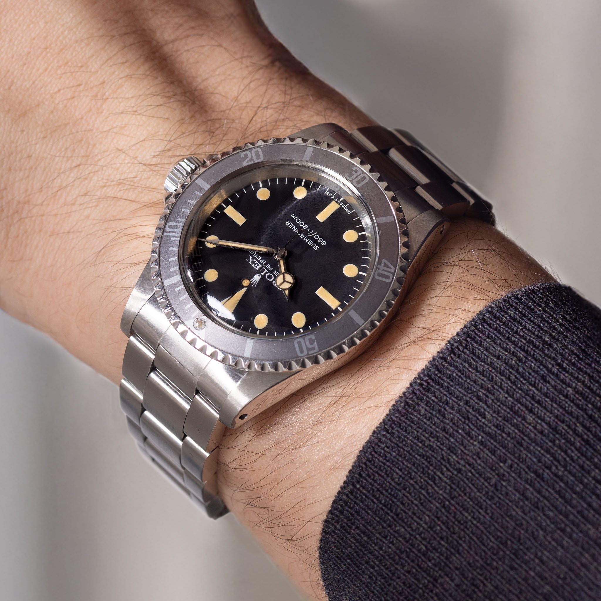 Rolex Submariner 5513 Maxi Mk2 Dial Ghost Inlay and Vivid Patina with Guarantee Paper