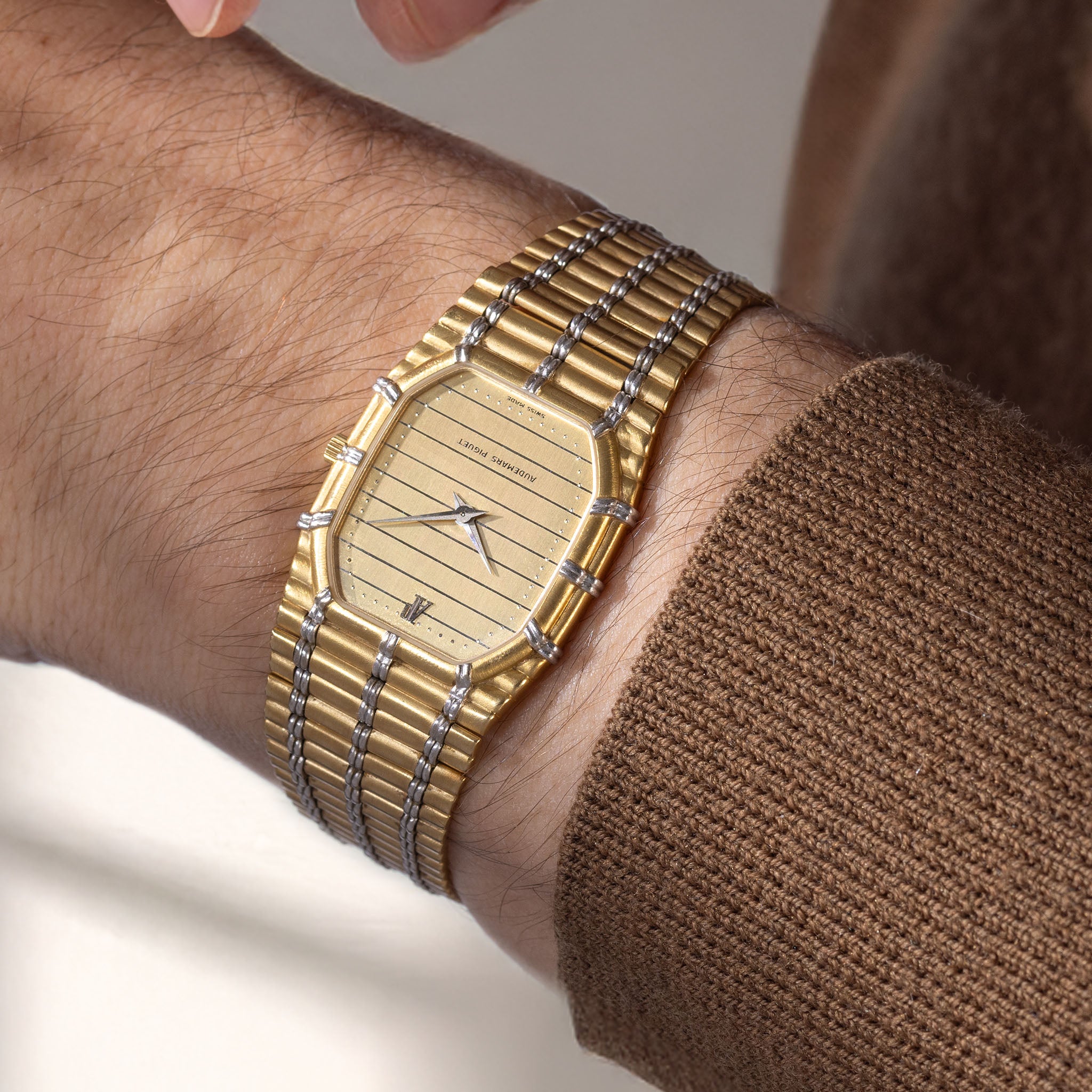 Audemars Piguet Two-Tone "Bamboo" Quartz 18K Yellow & White Gold