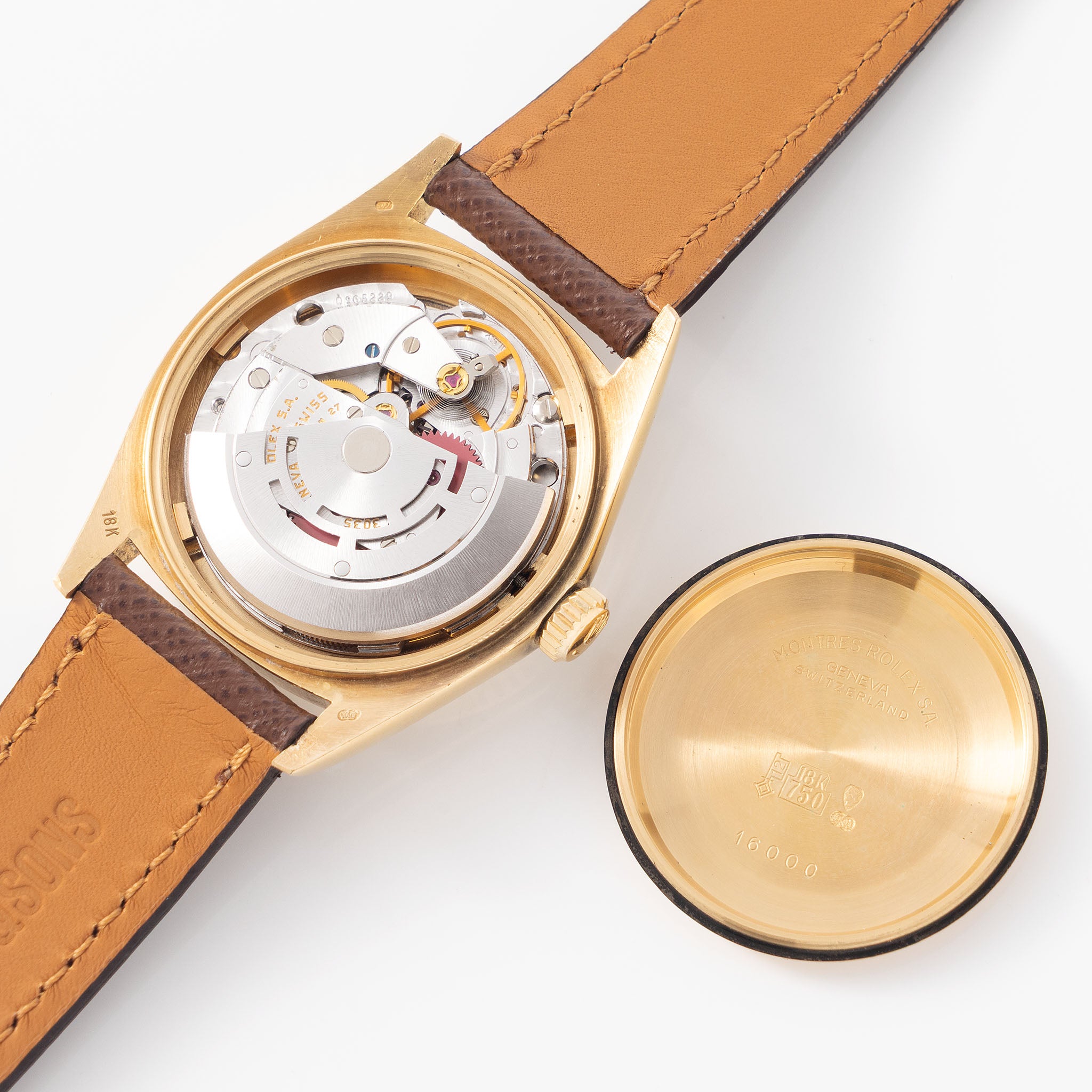 Rolex Datejust White Boiler Gauge Dial in 18K Yellow Gold Ref. 16018