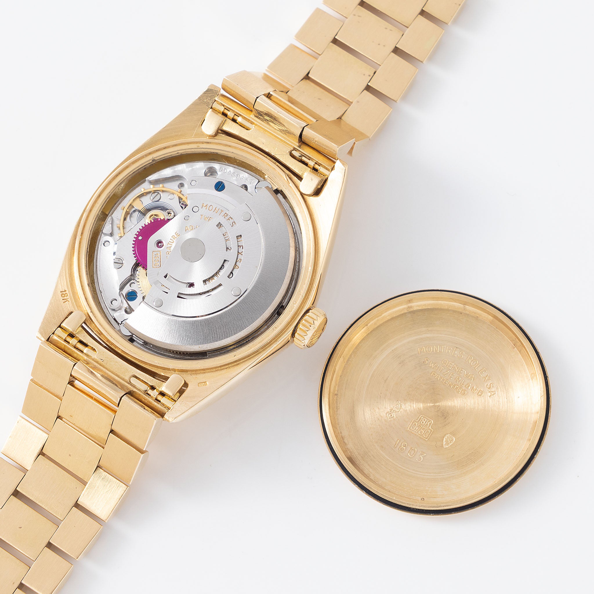 Rolex Day-Date Champagne Wide-Boy Dial With Box and Spanish Papers in 18k Yellow Gold Ref. 1803