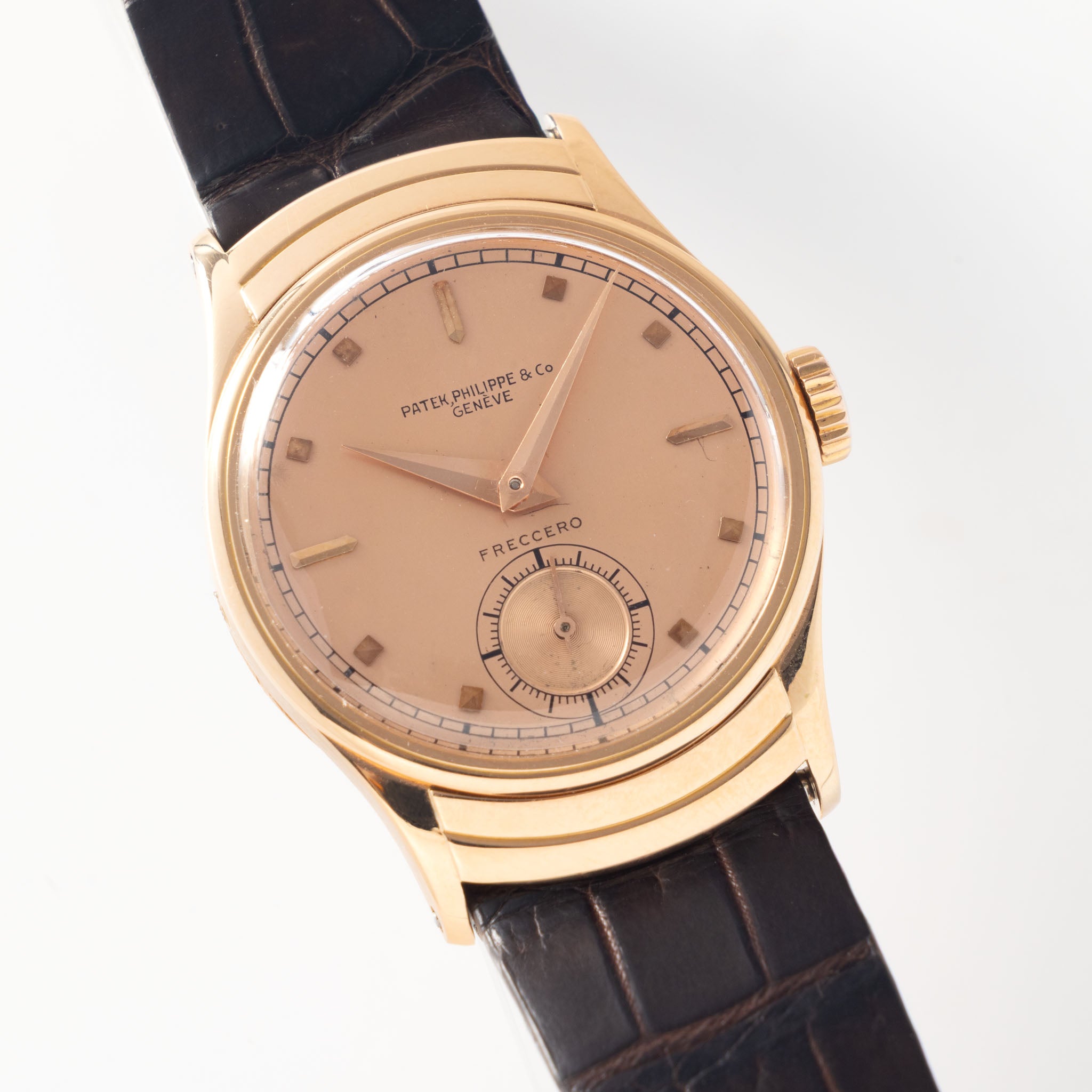 Patek Philippe Calatrava ref 539 "Armadillo" pink on pink double signed Freccero in 18k pink gold
