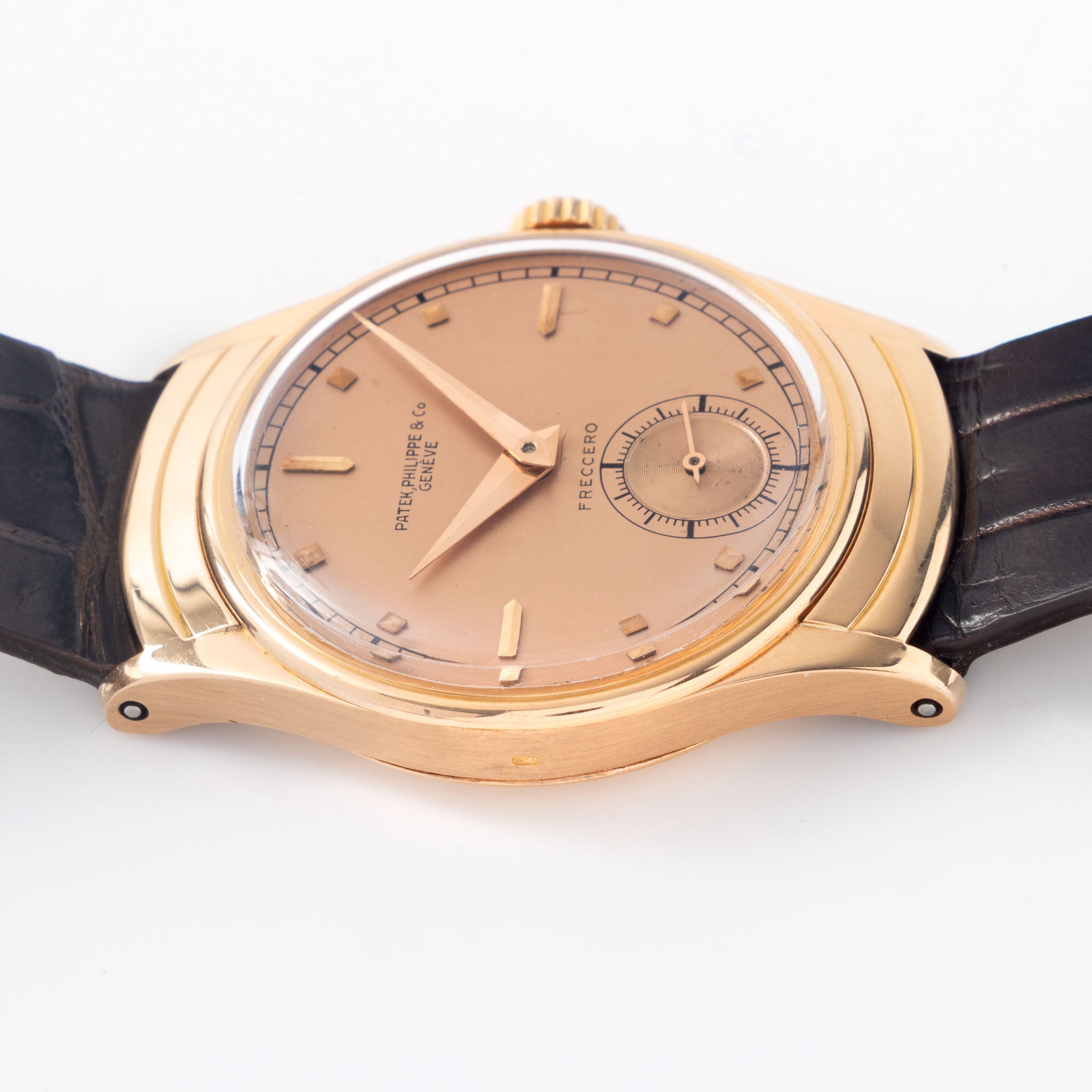 Patek Philippe Calatrava ref 539 "Armadillo" pink on pink double signed Freccero in 18k pink gold