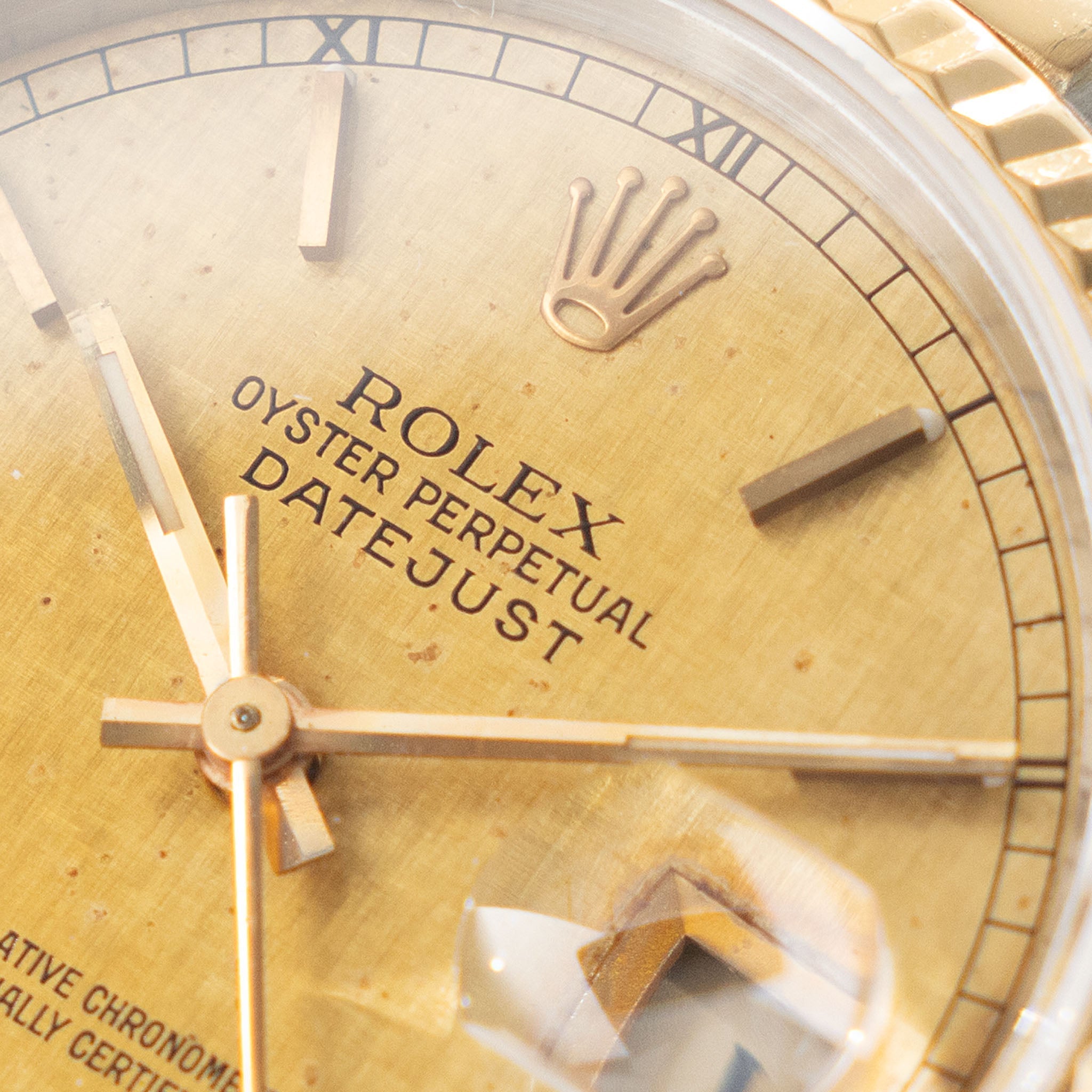 Rolex Datejust Champagne Linen Dial Steel and Gold Ref. 16233
