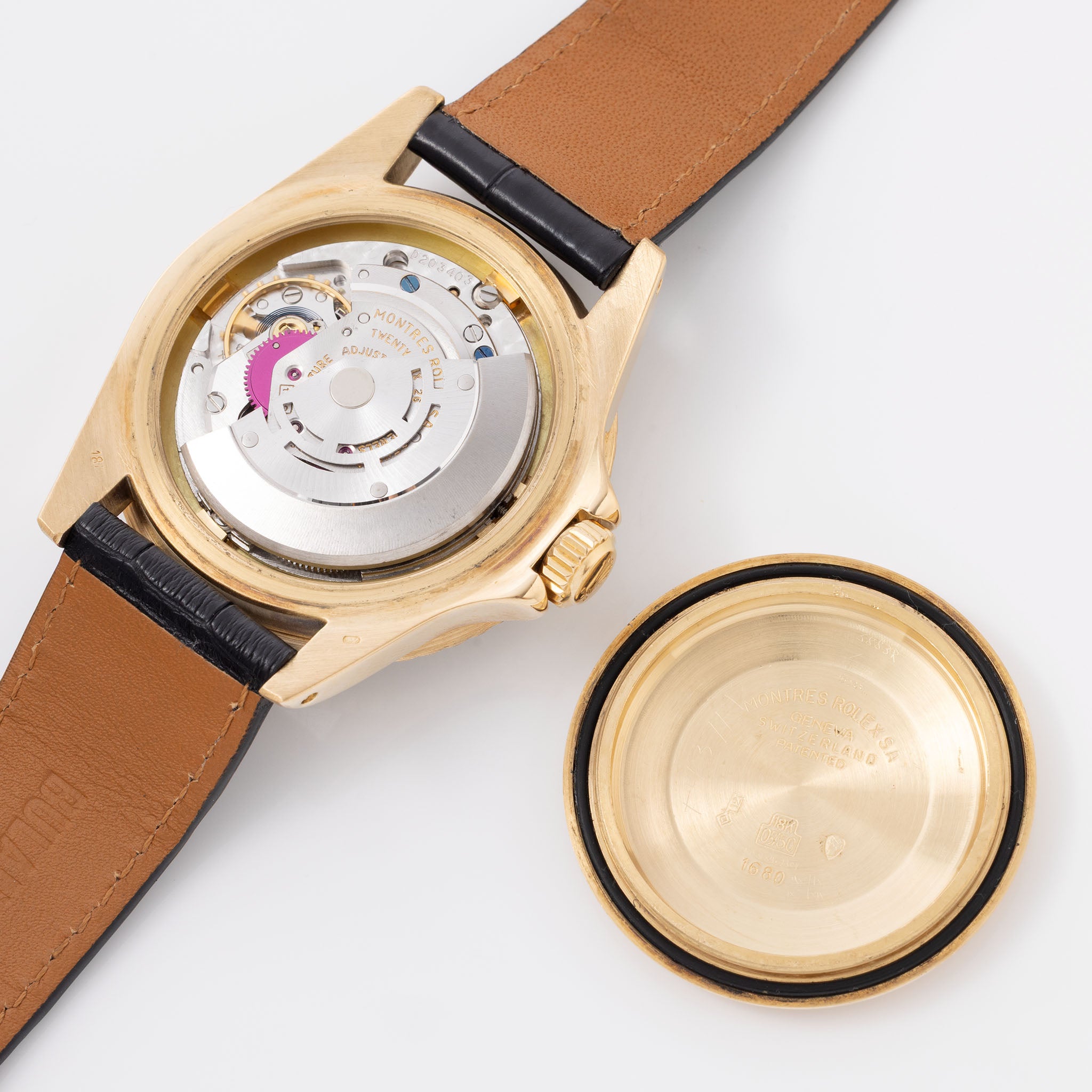 Rolex Submariner 1680/8 Black Nipple Dial in 18k Yellow Gold with Box and Papers