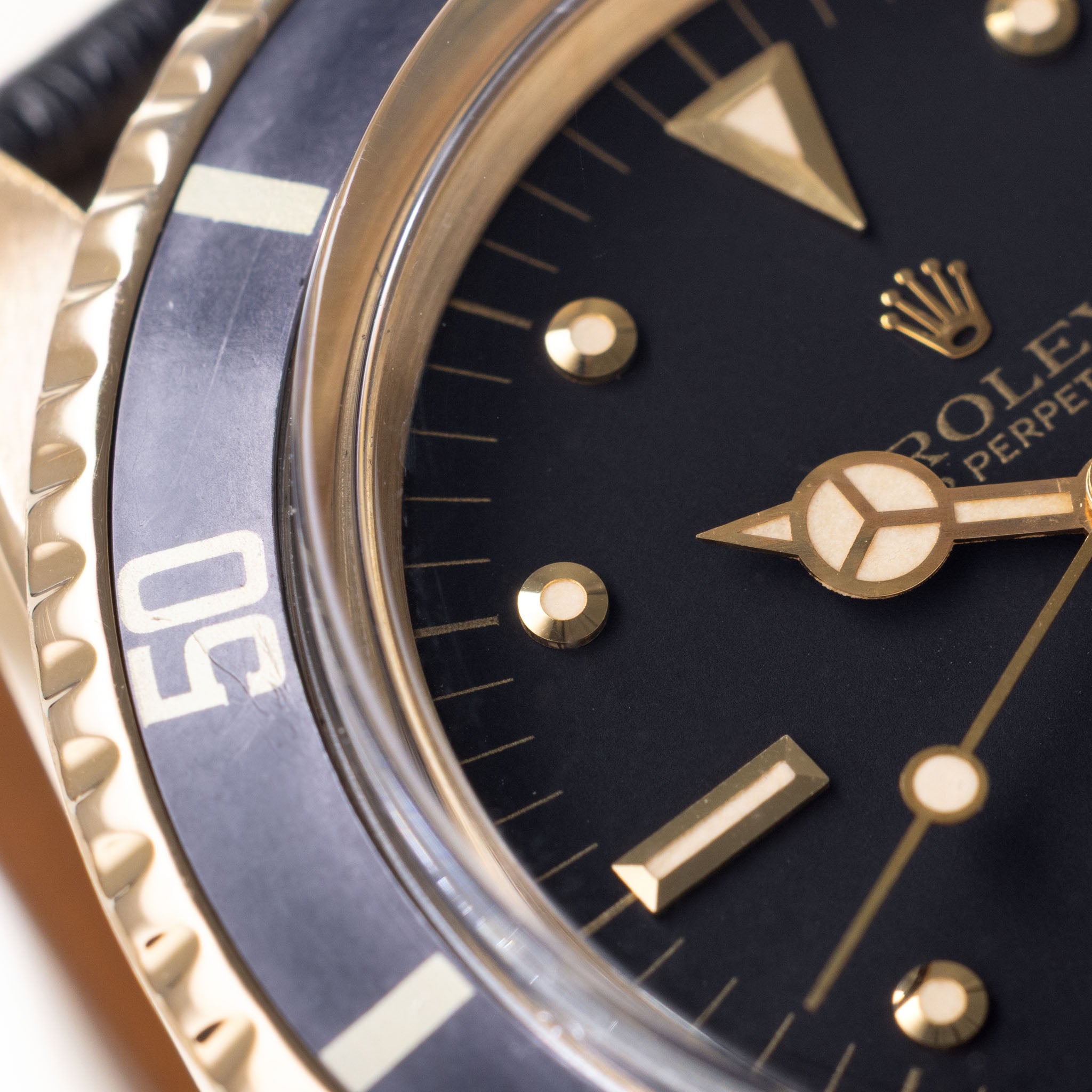 Rolex Submariner 1680/8 Black Nipple Dial in 18k Yellow Gold with Box and Papers