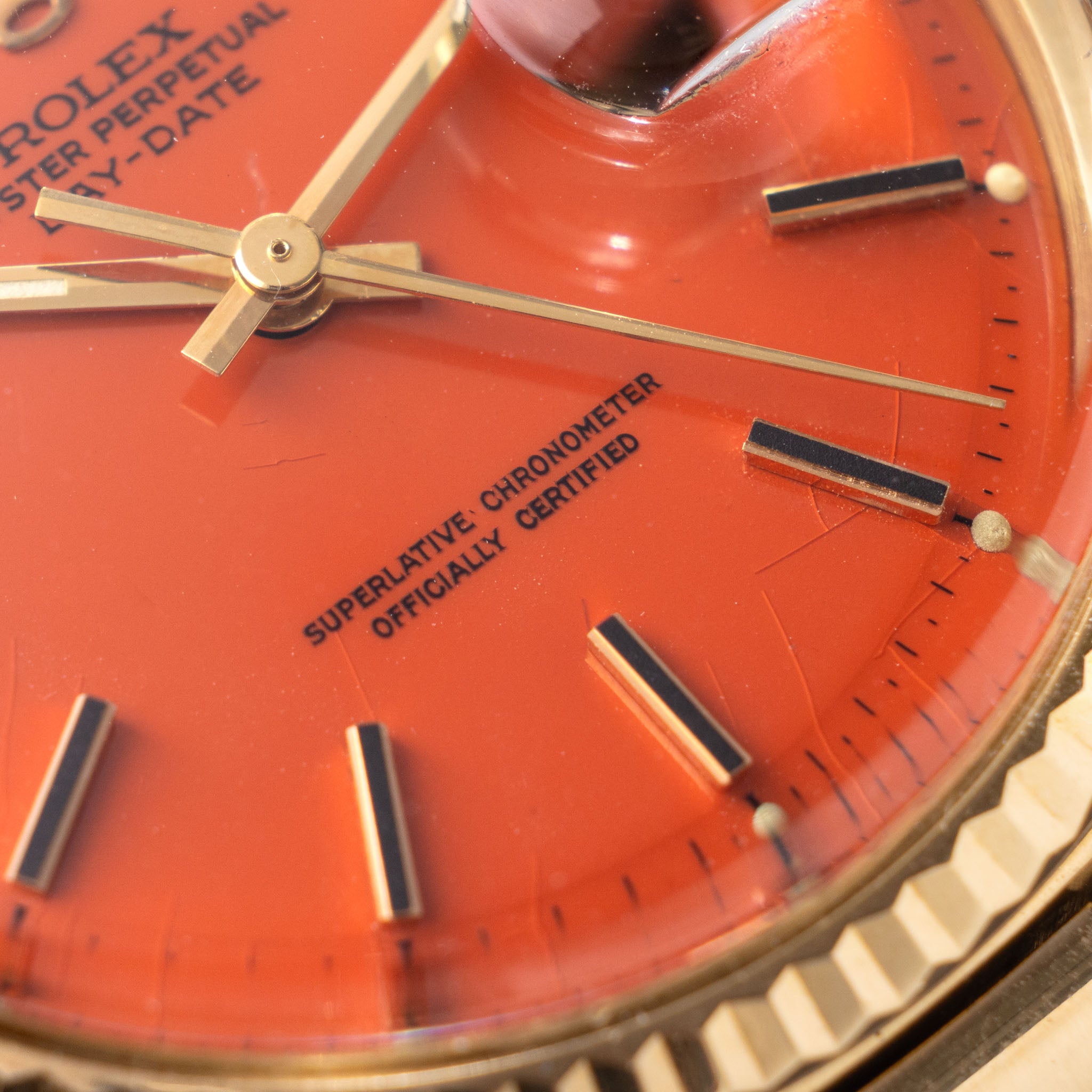 Rolex Day-Date 1803 Orange Stella Dial in 18k Yellow Gold
