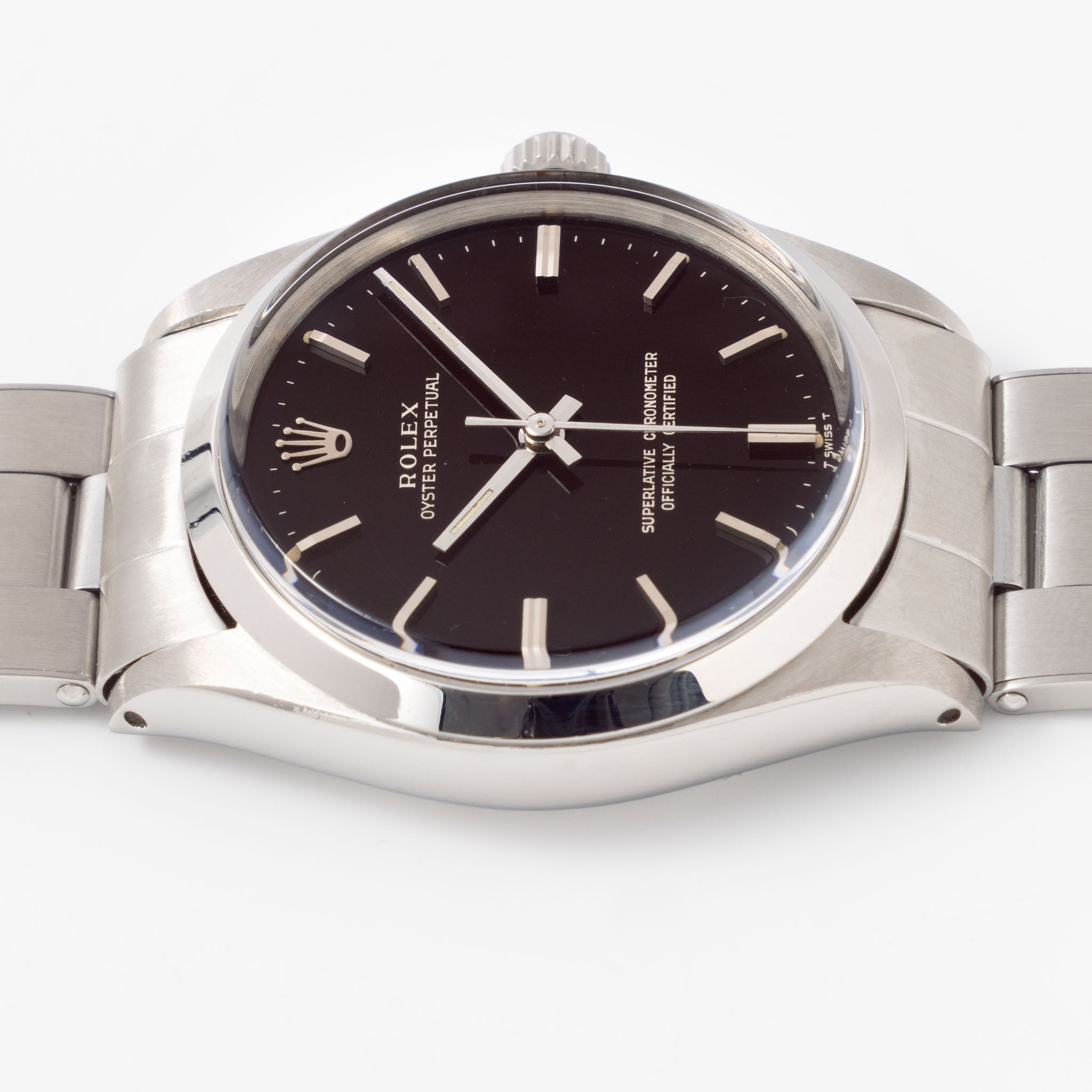 Rolex Oyster Perpetual 1002 "Burgundy Tropical Gilt Dial" with punched paper