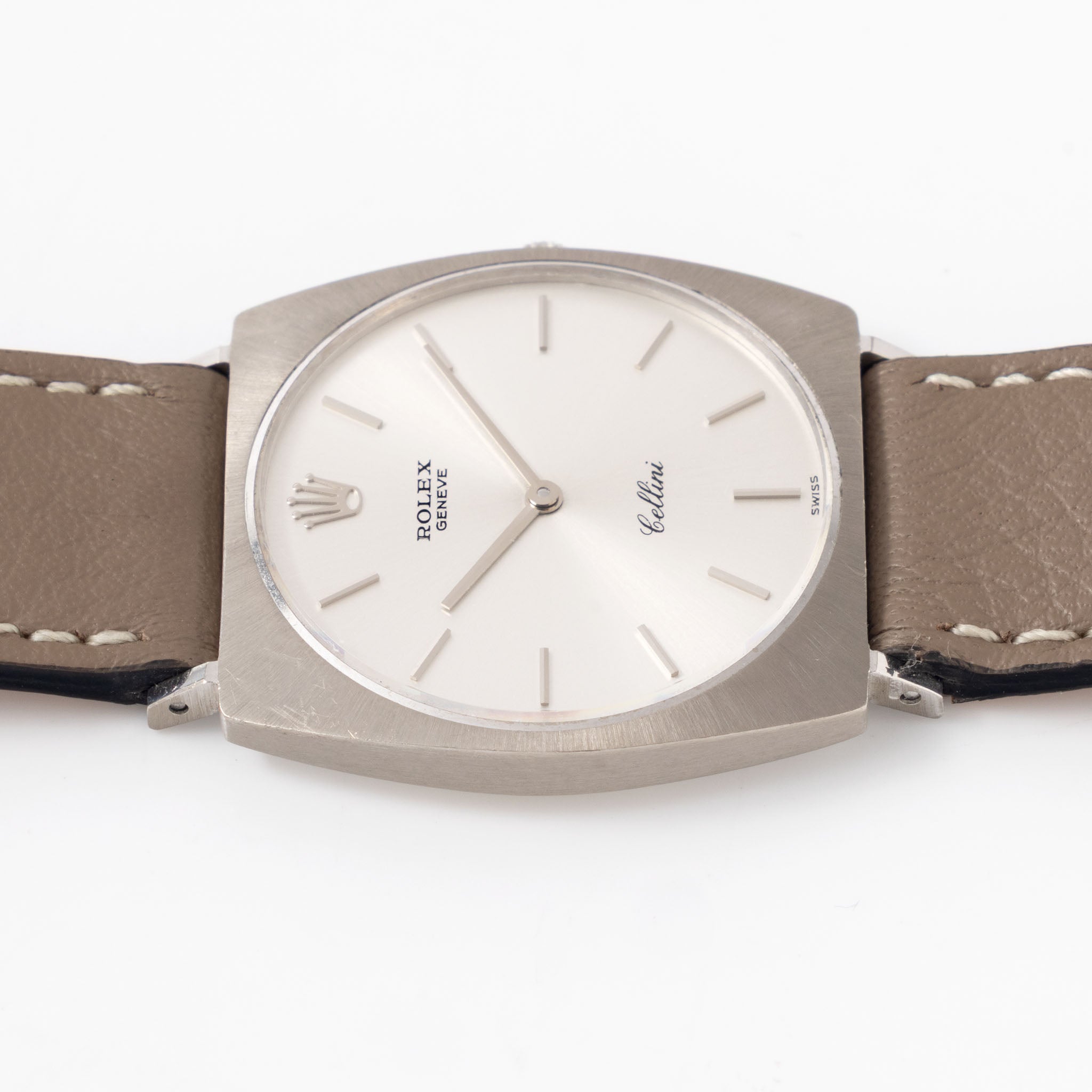 Rolex Cellini Silver Soleil Dial in 18k white gold ref. 3747