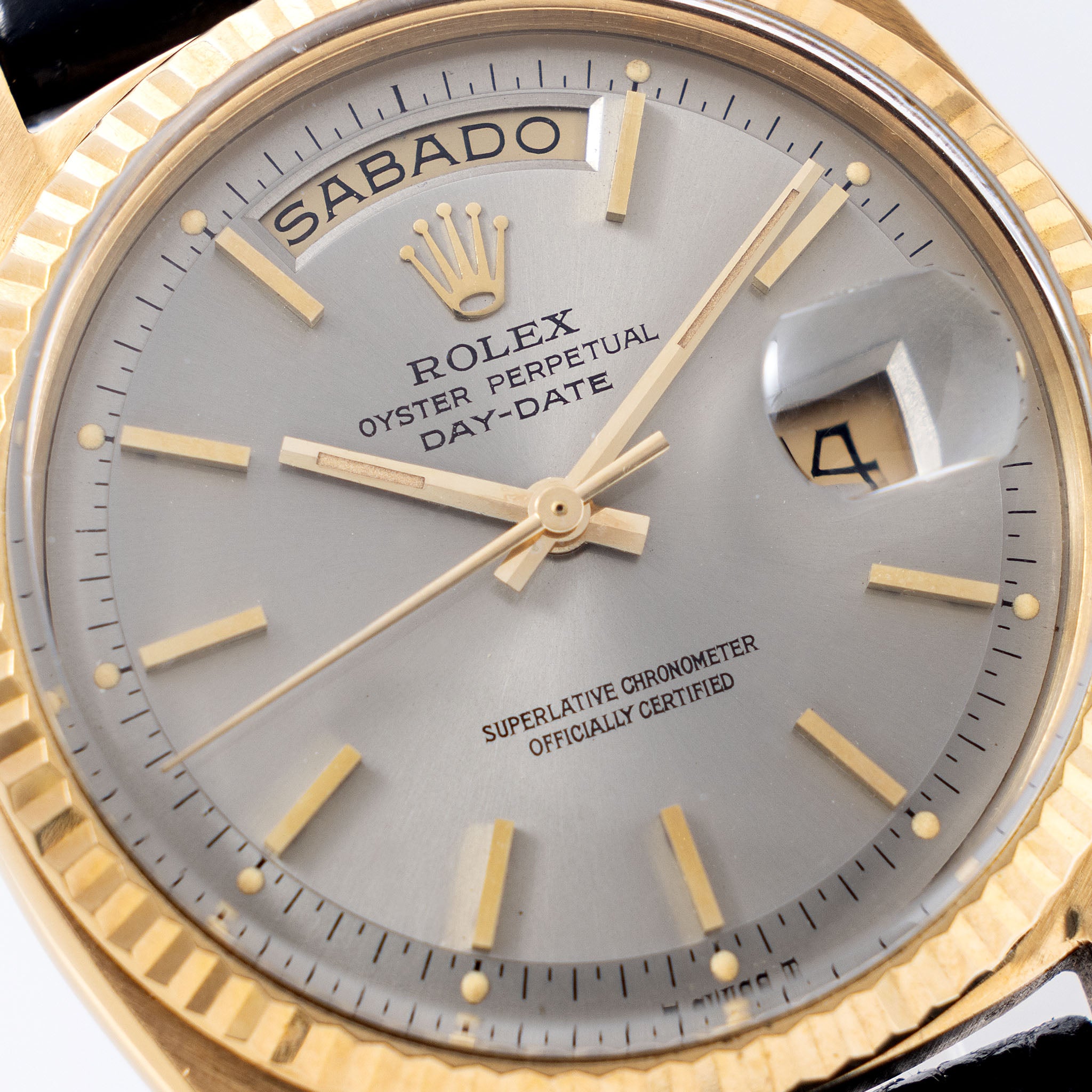 Rolex Day-Date 1803 Grey Soleil Dial in 18k Yellow Gold