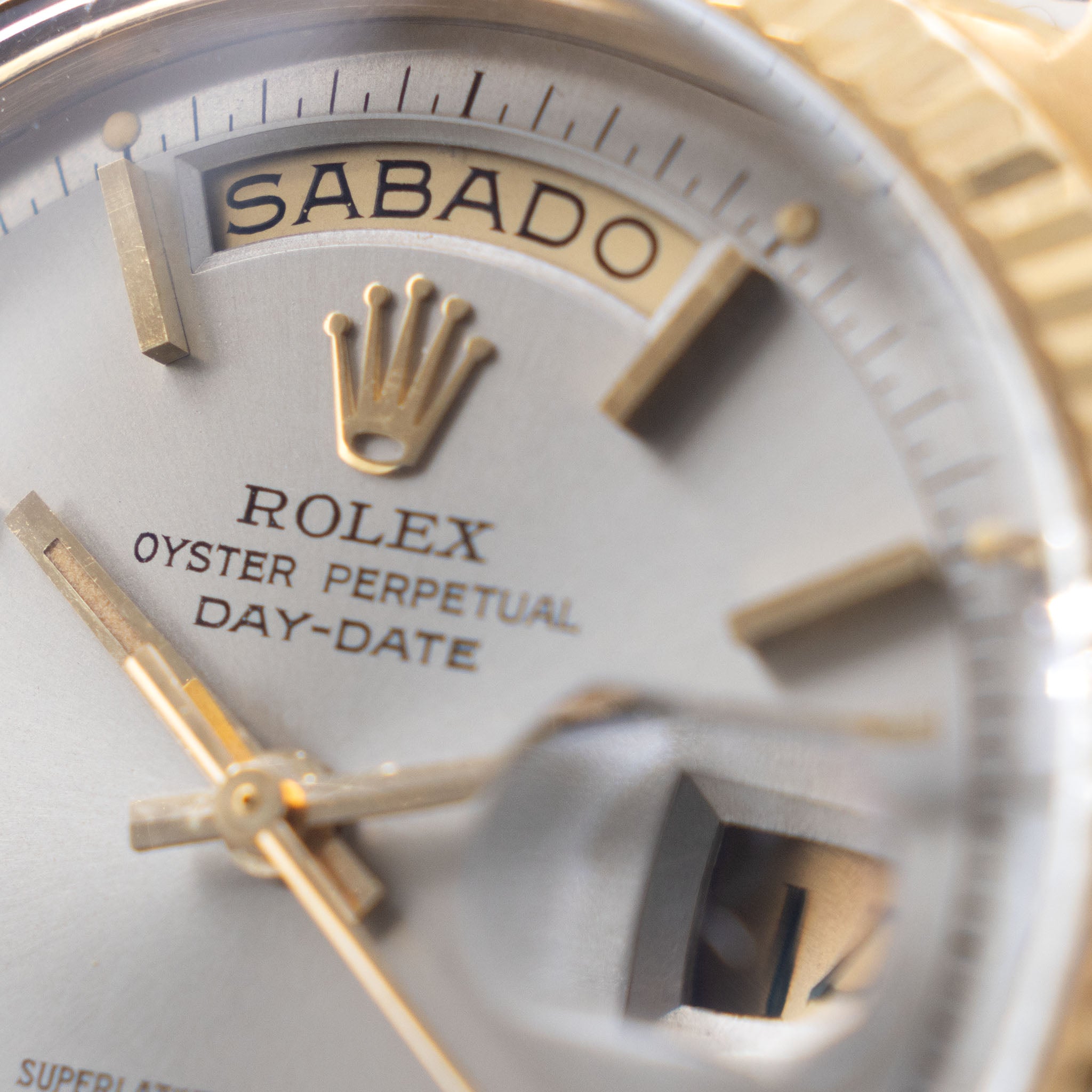 Rolex Day-Date 1803 Grey Soleil Dial in 18k Yellow Gold