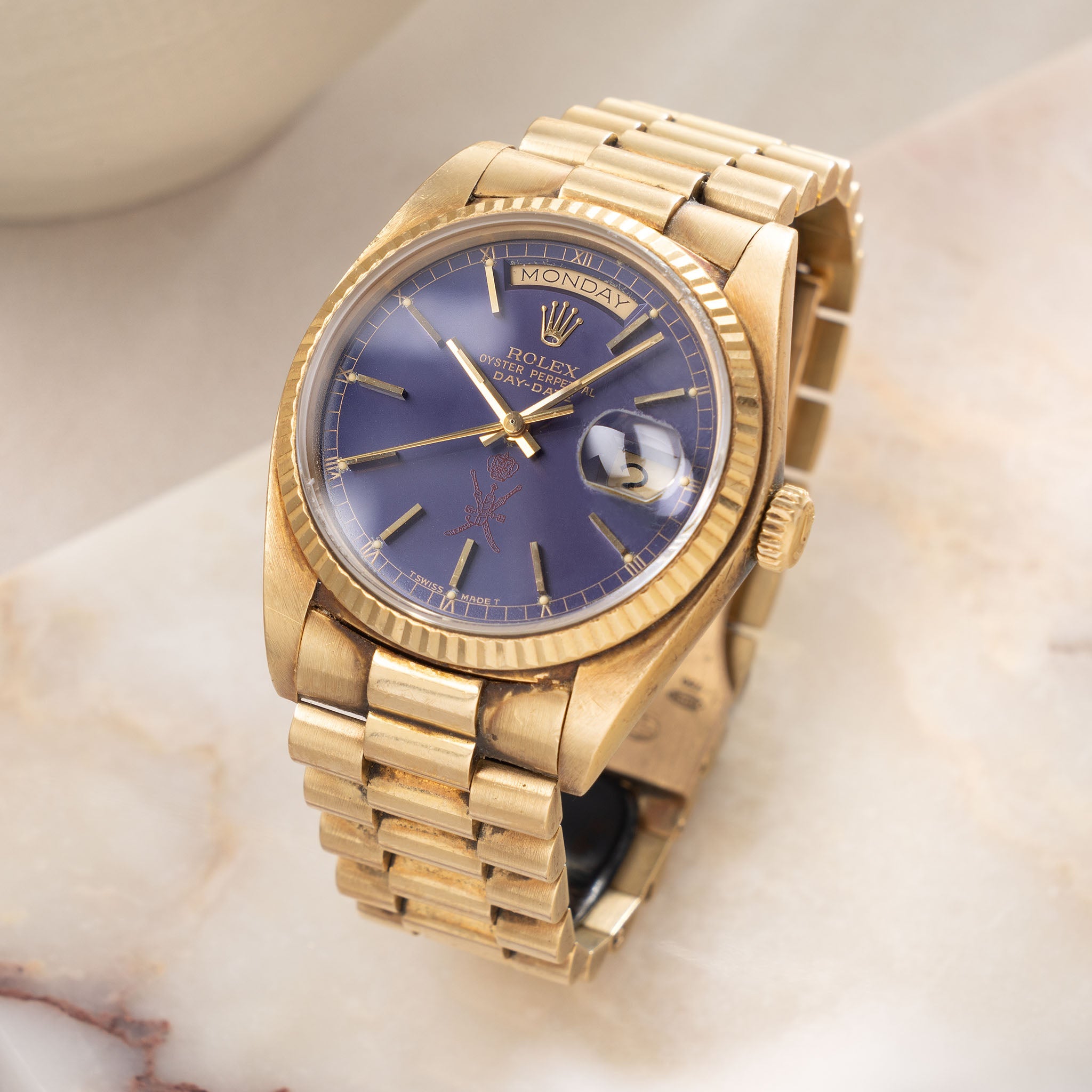 Rolex Day-Date 18038 Purple Khanjar Dial from Original Owner’s Family with Provenance