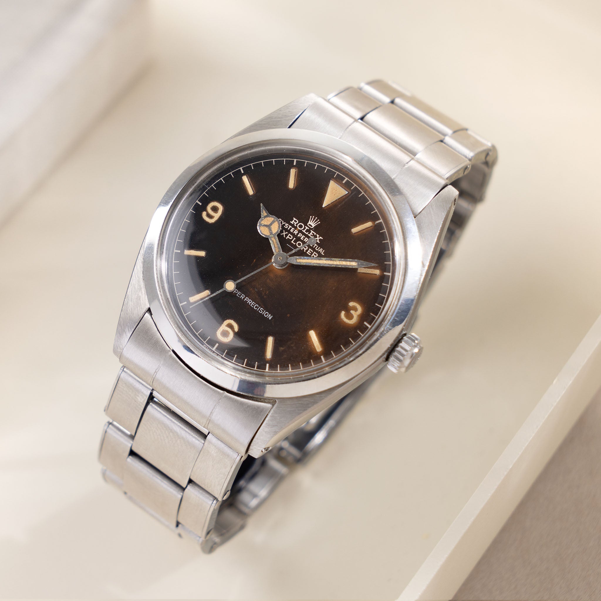 Rolex Explorer 5504 Gilt Chapter-Ring Tropical Underline Dial